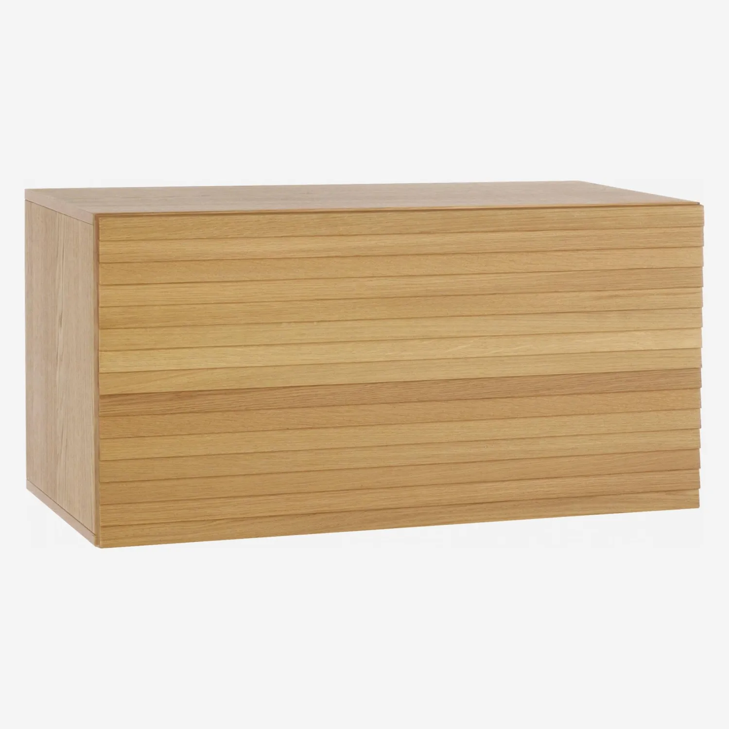 Grand caisson de rangement modulaire à lattes - Bois naturel - Design by James Patterson - 1