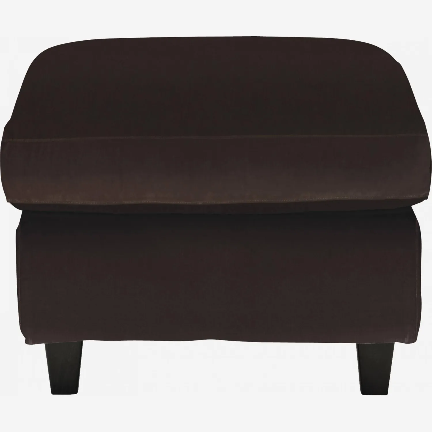 Repose-pieds en velours - Marron - Pieds noirs