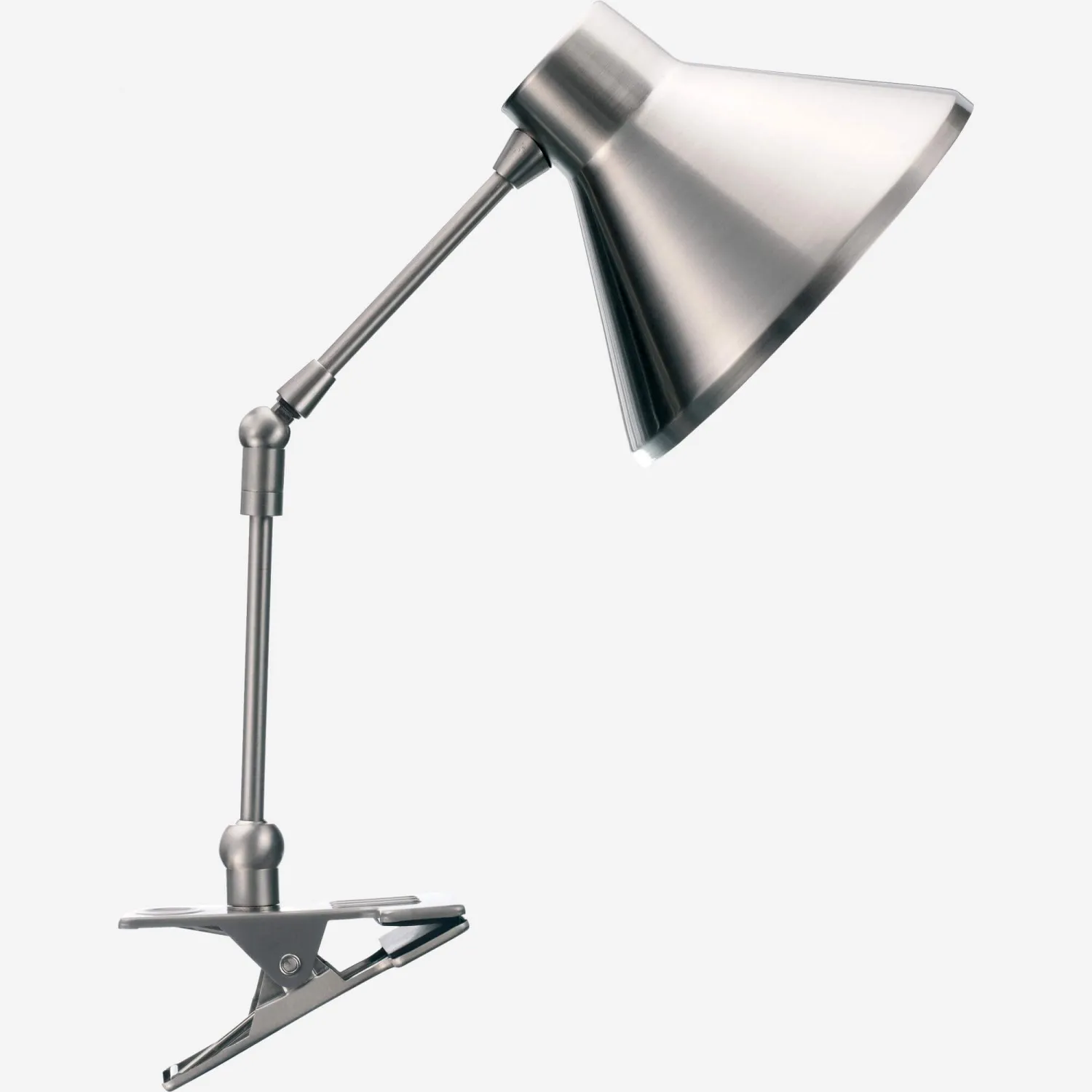 Lampe de bureau 54cm à pince en métal argenté