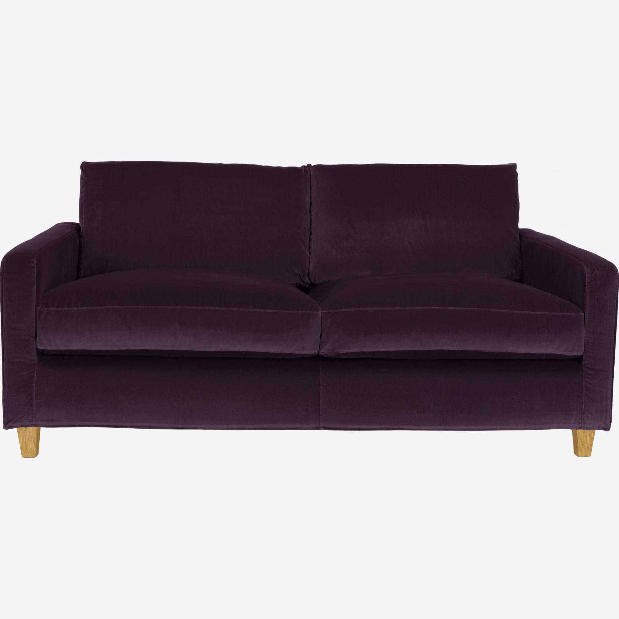 2-Sitzer-Sofa aus Samt - Violett - Eichenfüße