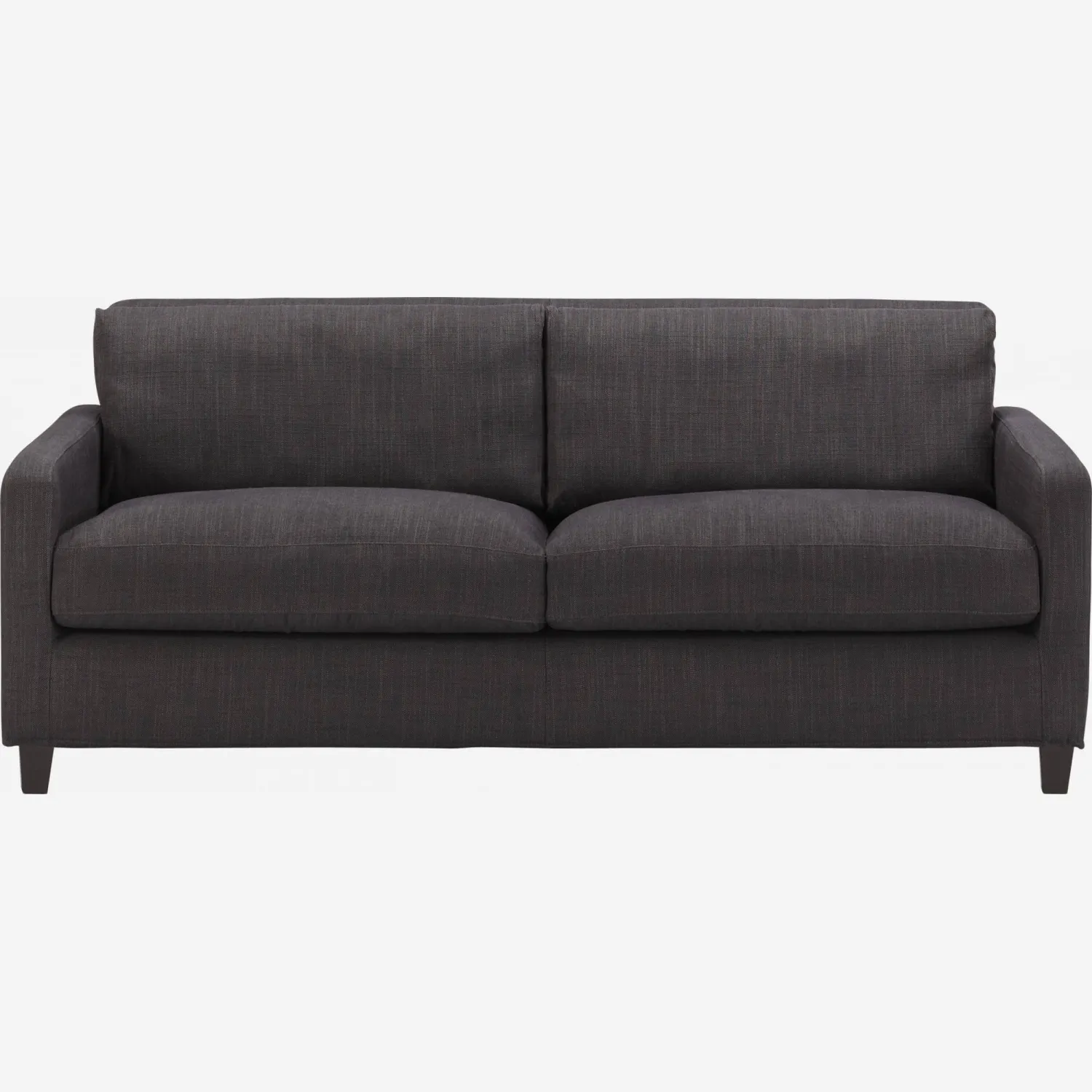 2-Sitzer-Sofa aus italienischem Stoff - Braun - Schwarze Füße