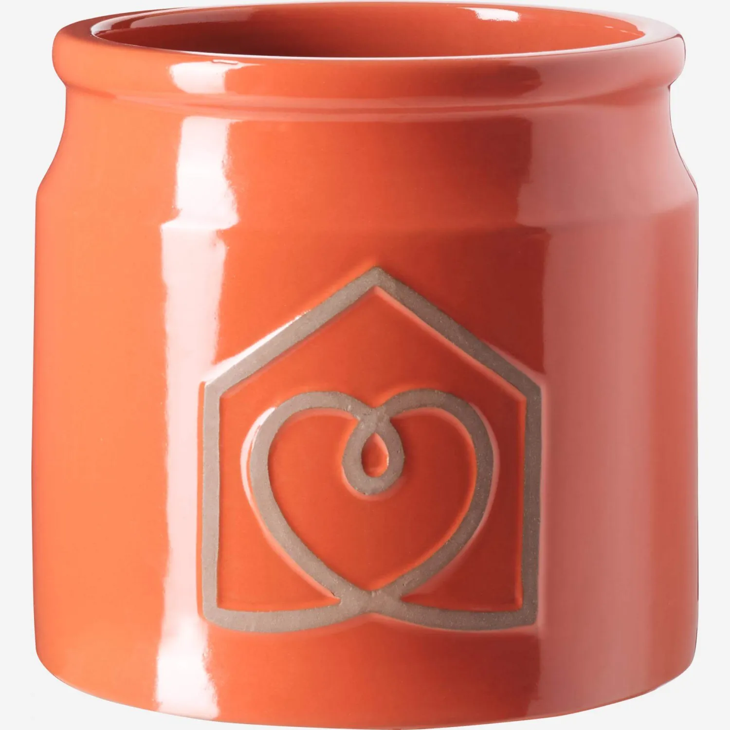 Cache-pot en faïence - 24 x 23,5 cm - Orange