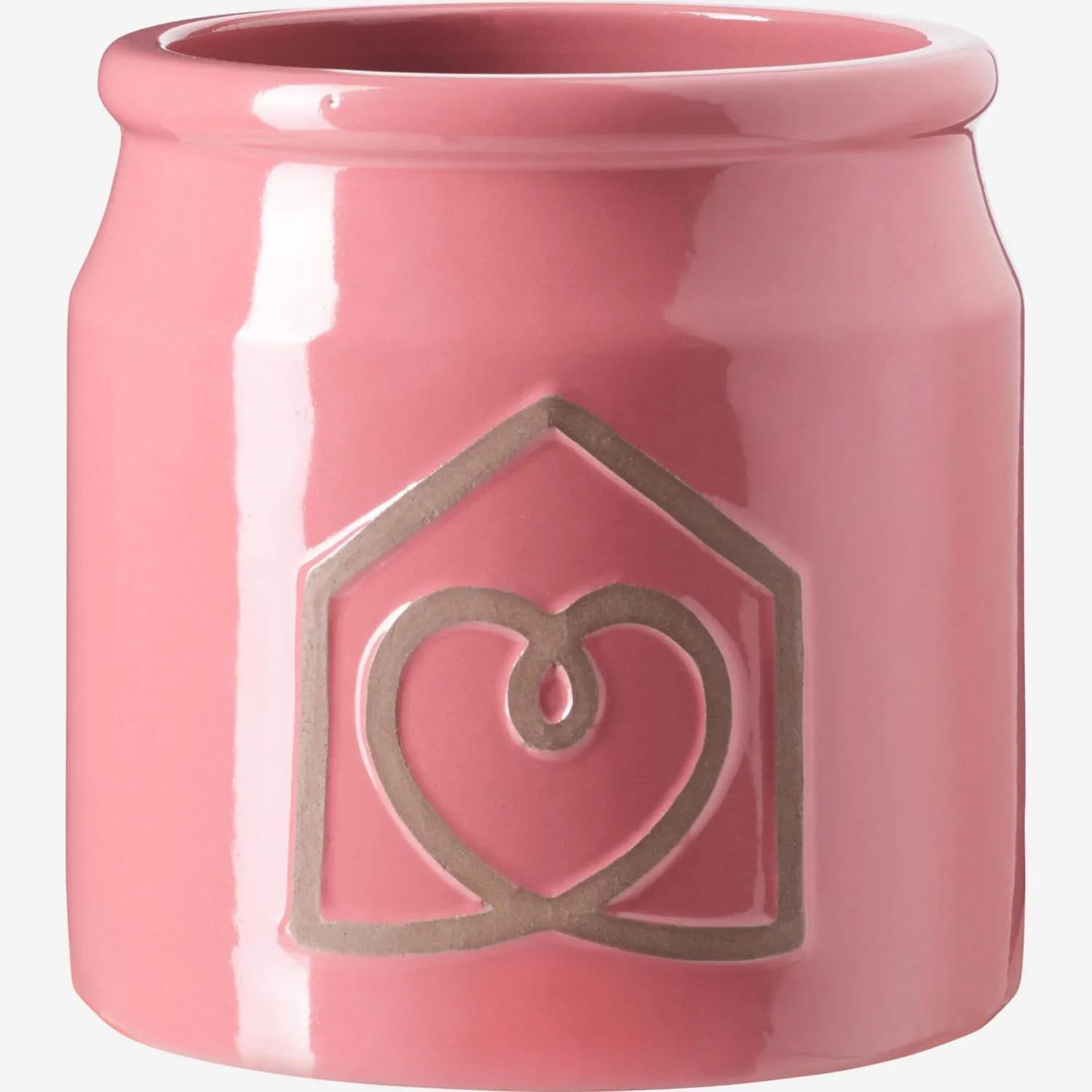 Cache-pot en faïence - 19 x 19 cm - Rose