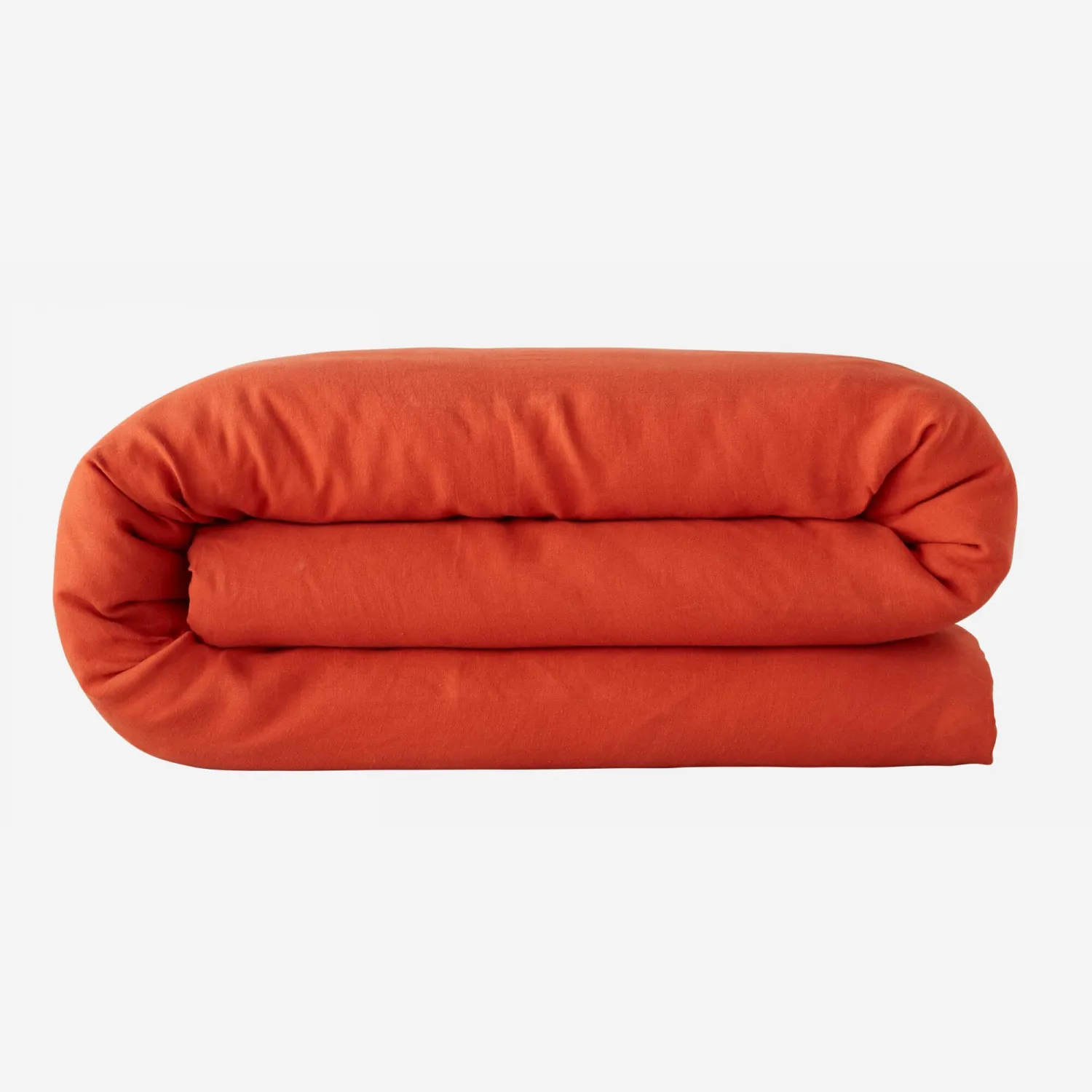 Housse de couette en lin - 200 x 200 cm - Orange terracotta