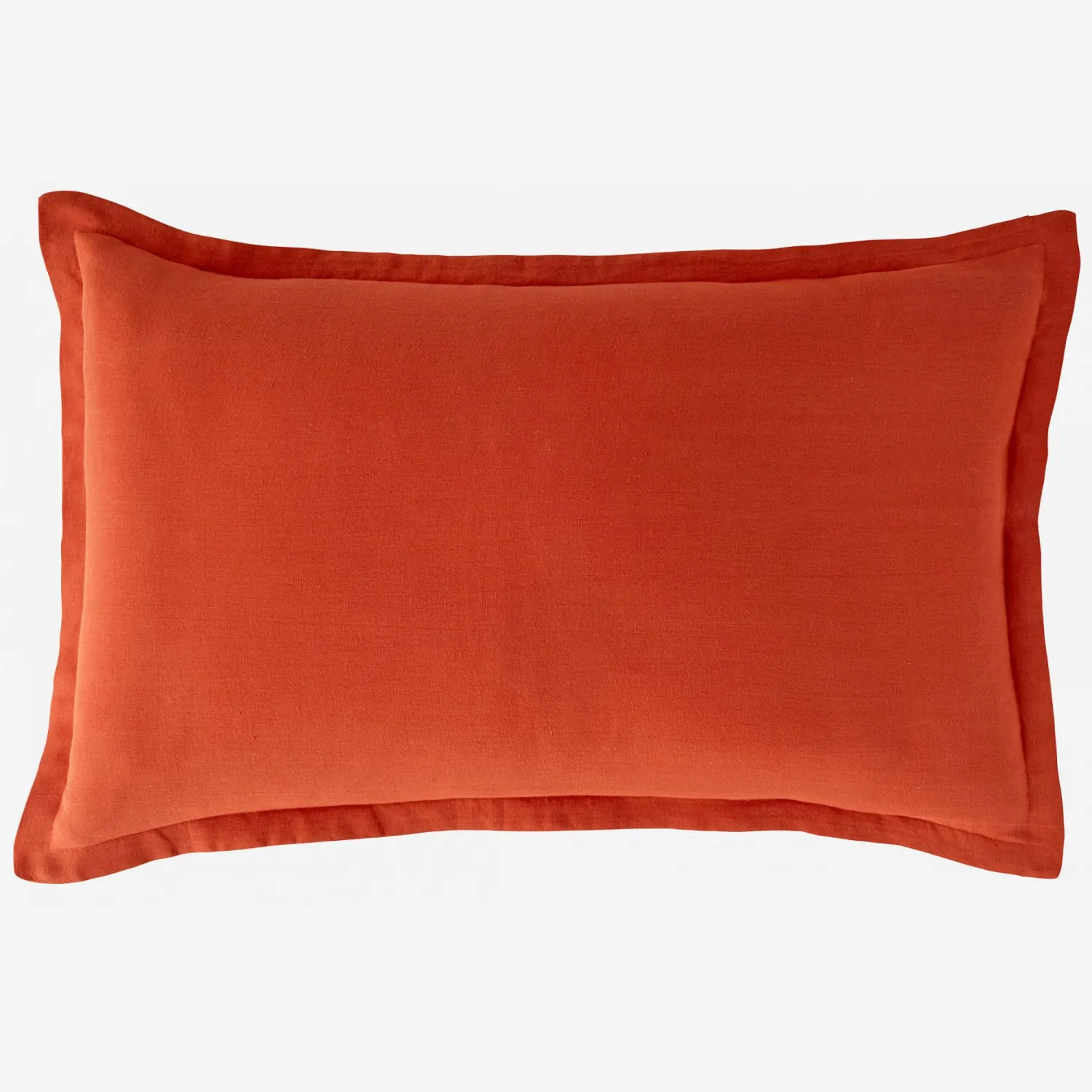 Taie d'oreiller en lin - 50 x 80 cm - Orange terracotta