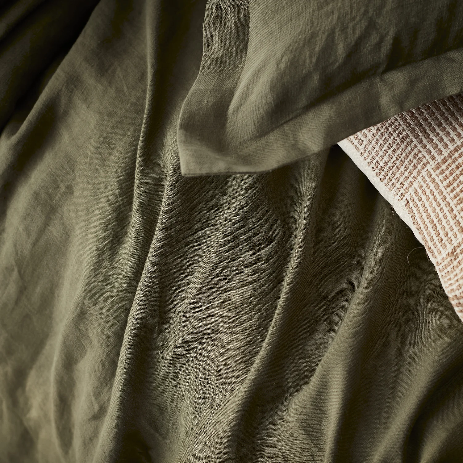 Linen fitted sheet - 140 x 200 cm - Khaki - 3