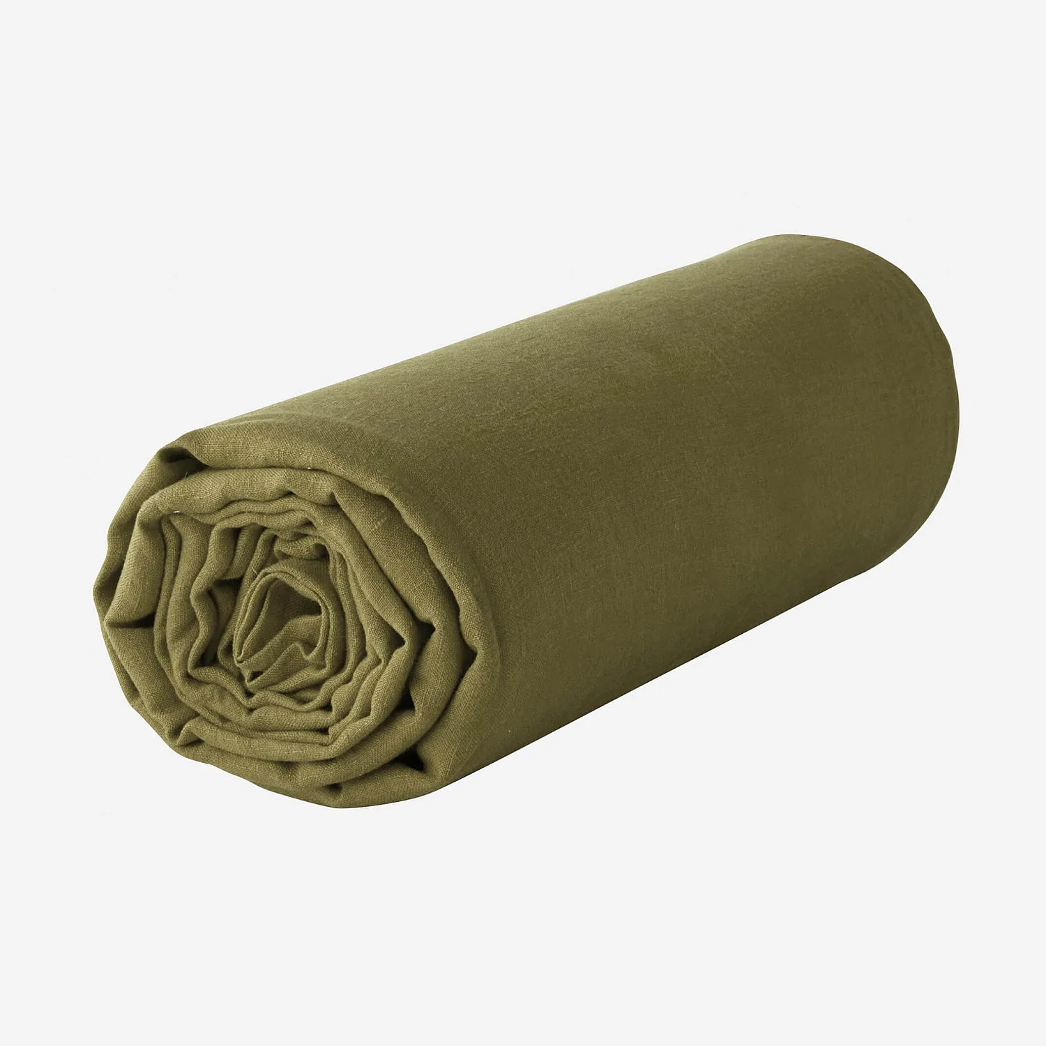 Linen fitted sheet - 140 x 200 cm - Khaki - 2