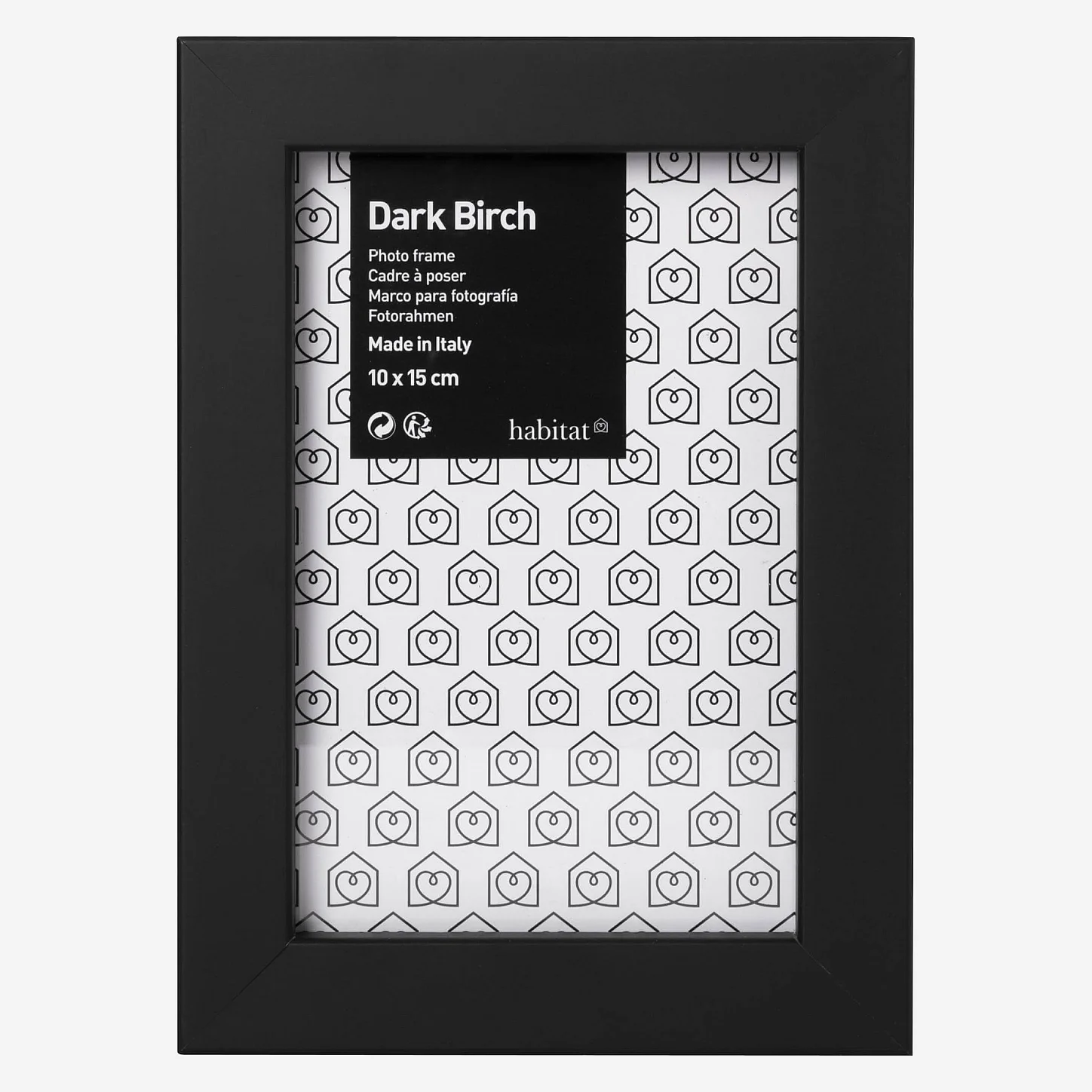 Cadre à poser en bois - 10 x 15 cm - Noir - 1