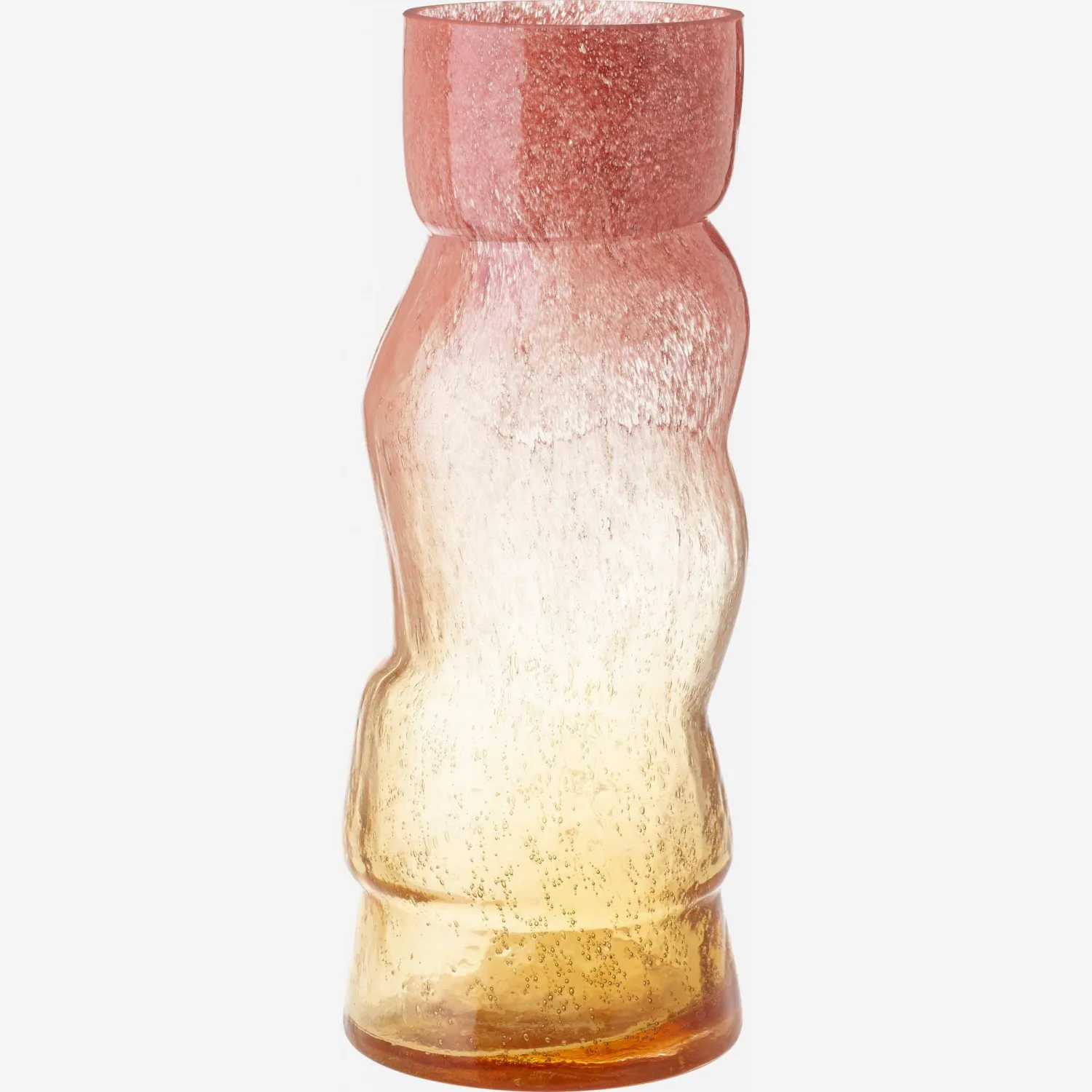 Vase en verre soufflé - 14 x 35 cm - Multicolore