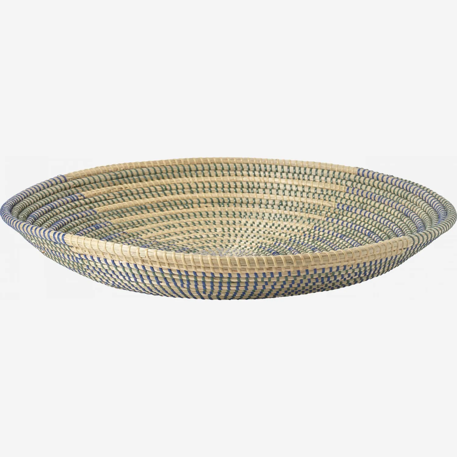 Plateau décoratif en jonc de mer - 58 cm - Motifs