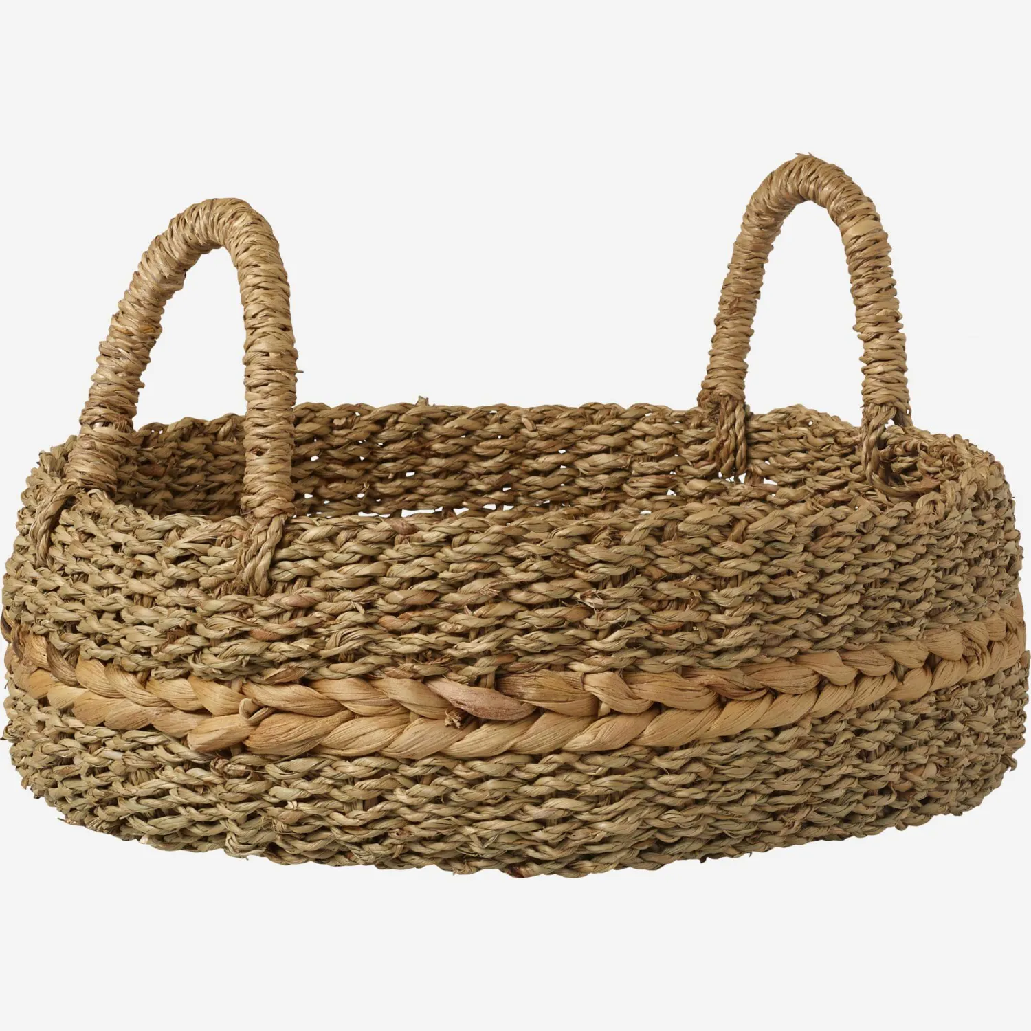 Panier de rangement en jonc de mer - 28 x 11 cm - Naturel