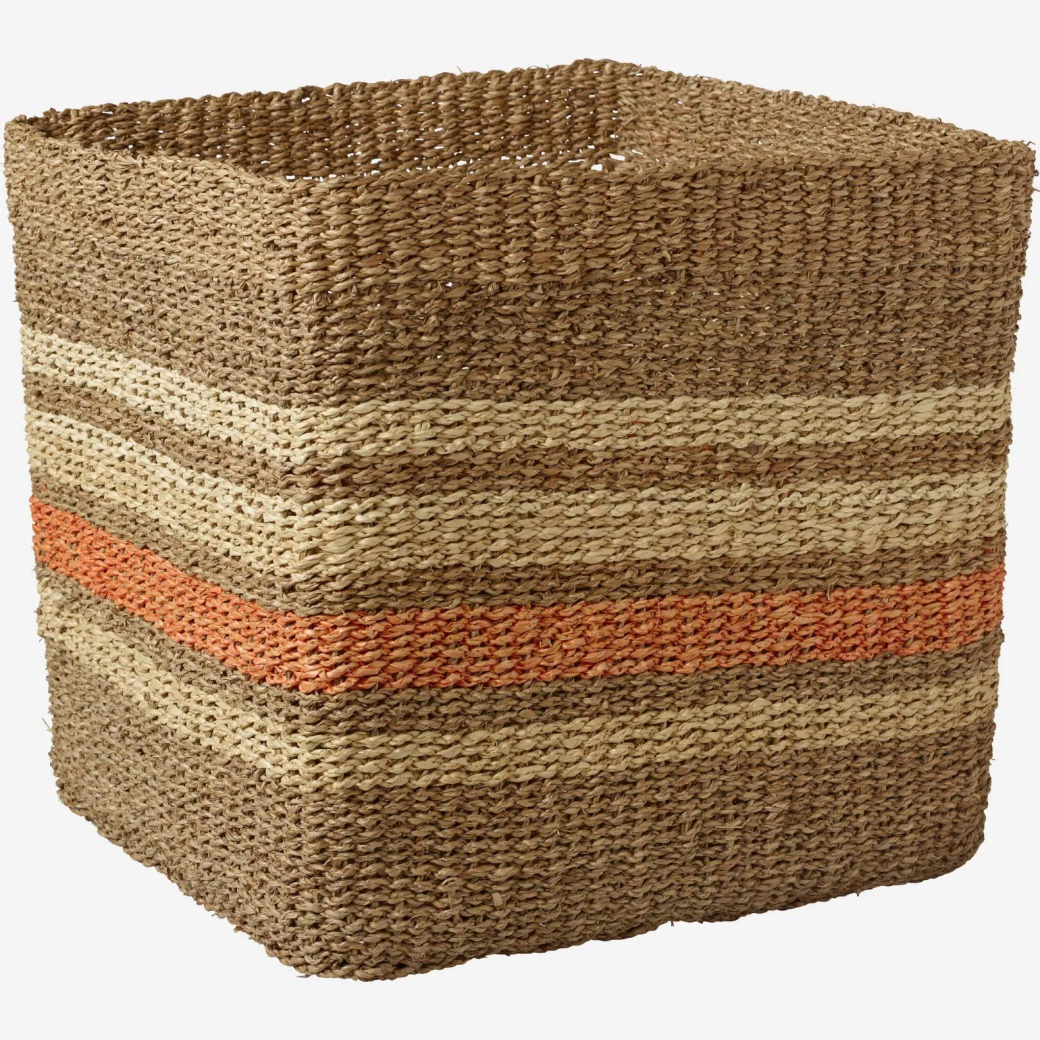 Aufbewahrungskorb aus Seegras - 40 x 40 cm - Bunt