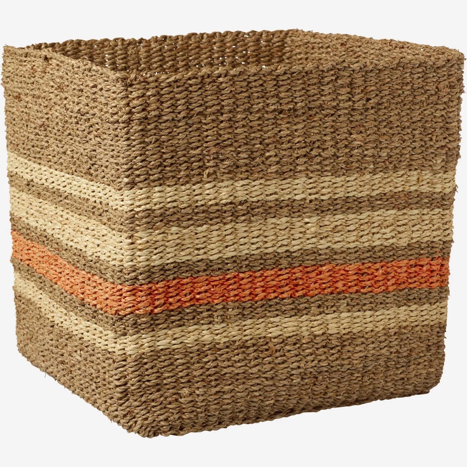 Cesto in giunco di mare - 35 x 35 cm - Multicolor