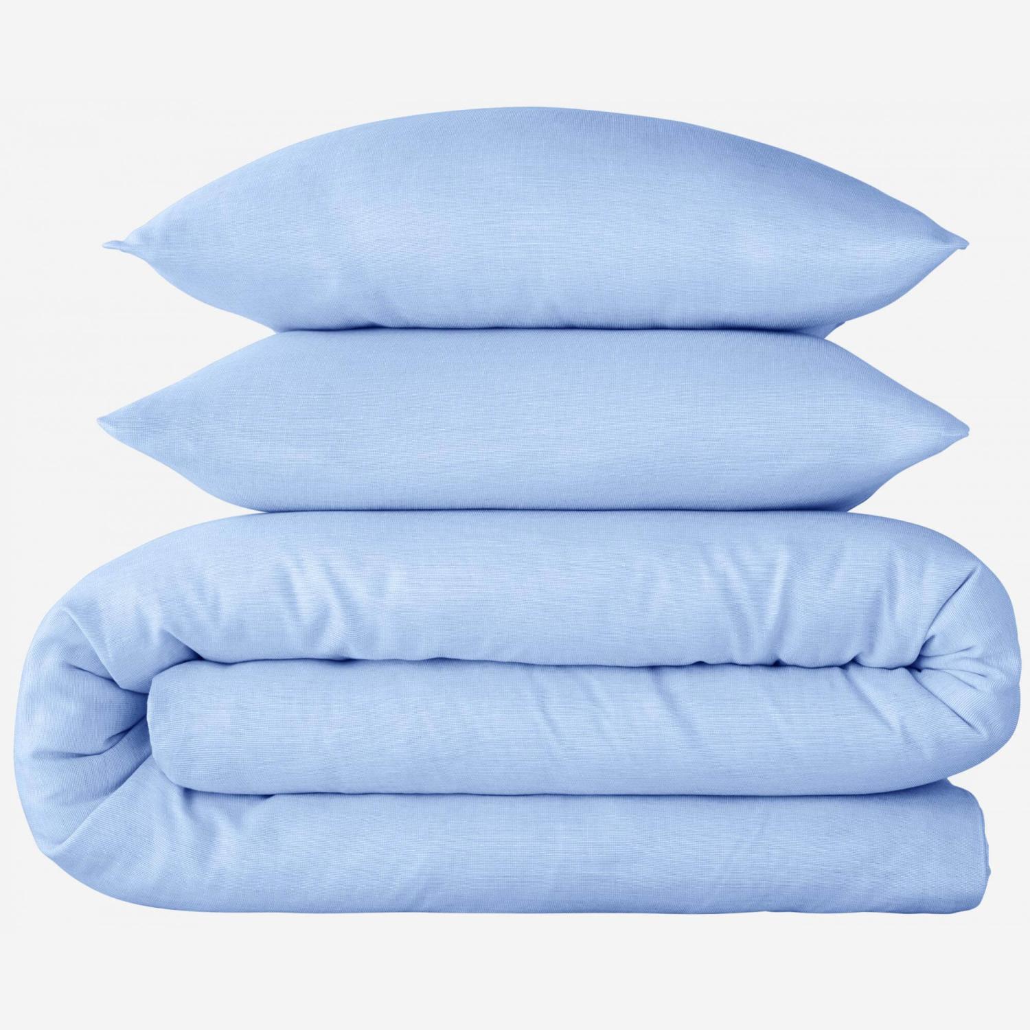 Parure de lit en gaze de coton - 220 x 240 cm - Bleu