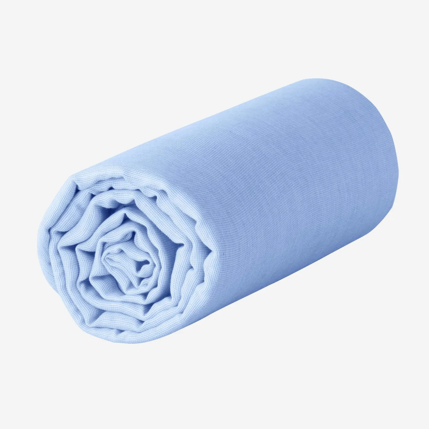 Drap housse en gaze de coton - 140 x 200 cm - Bleu