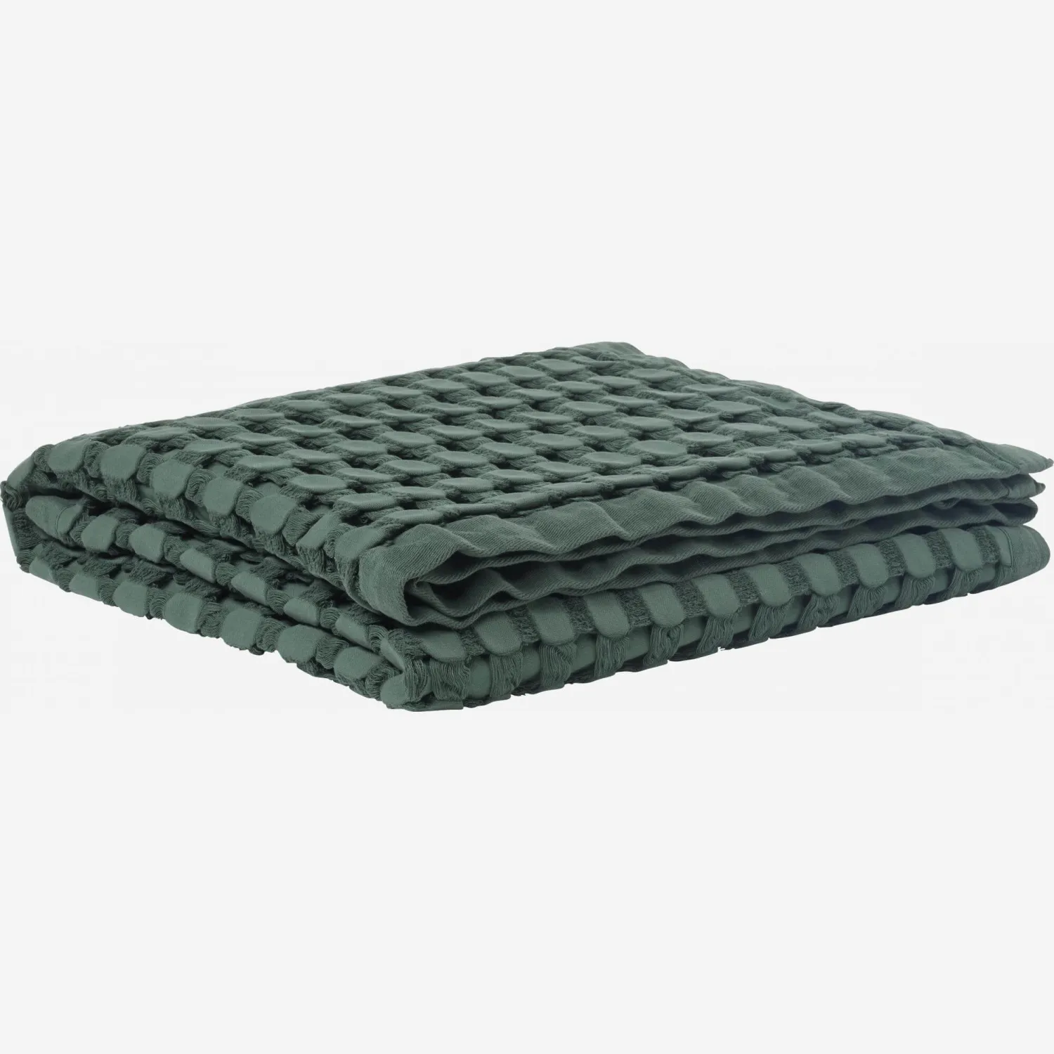 Plaid en coton - 130 x 170 cm - Vert