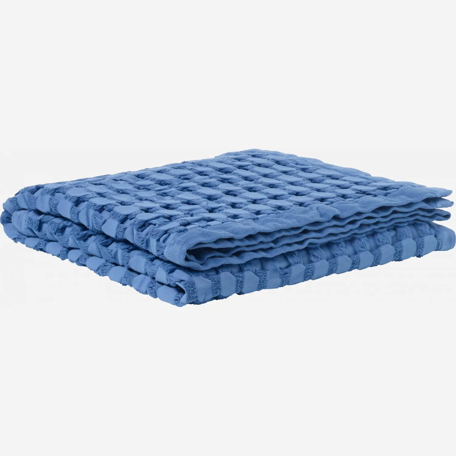 Plaid van katoen - 130 x 170 cm - Blauw