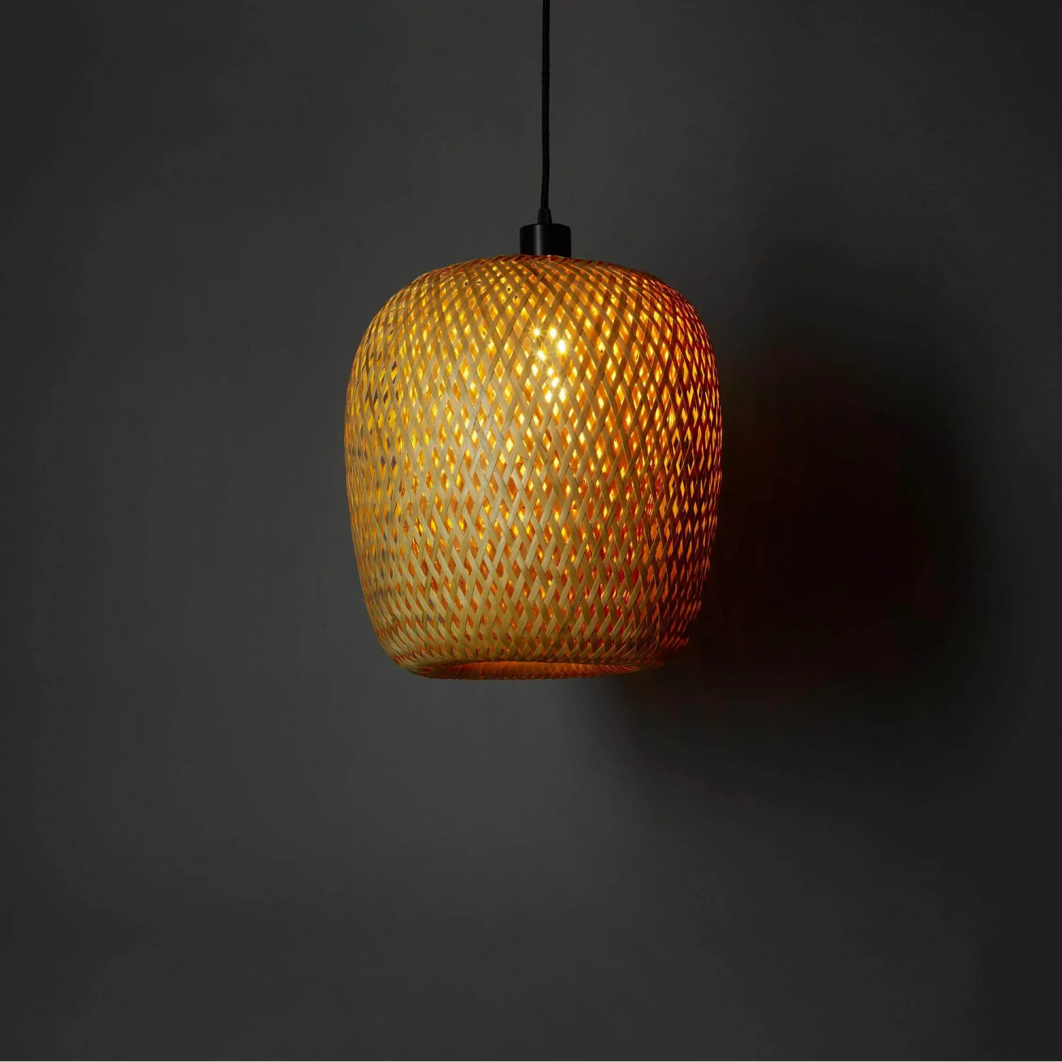 Abat-jour pour suspension en bambou - 37 cm - Naturel - 1