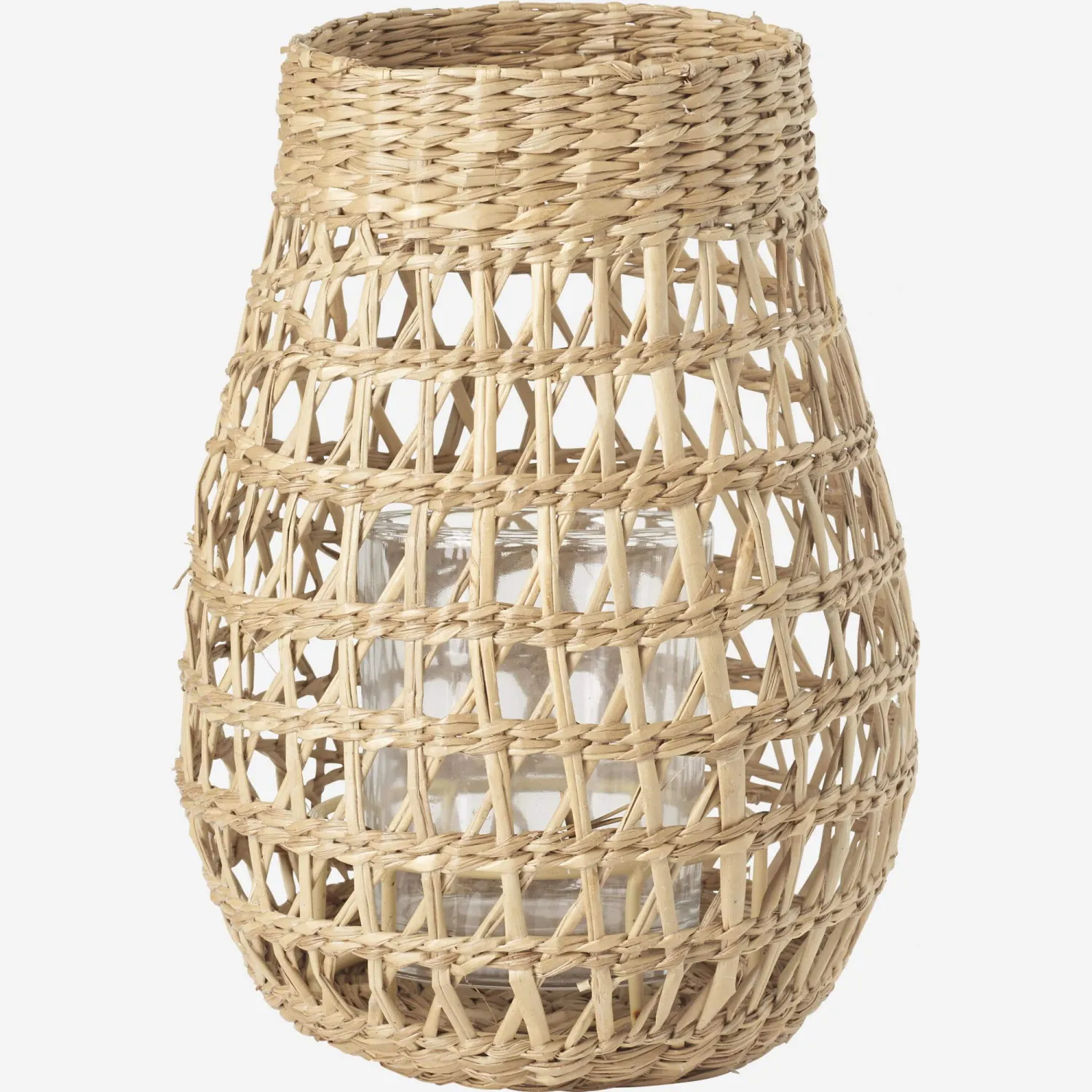 Lanterna in giunco marino - 20 x 28 cm - Naturale