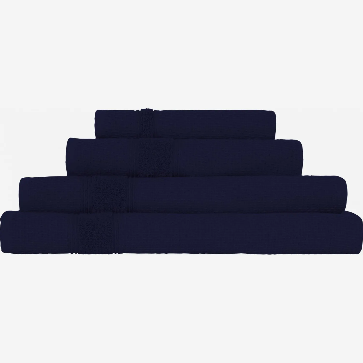 Serviette de toilette en coton - 50 x 100 cm - Bleu marine