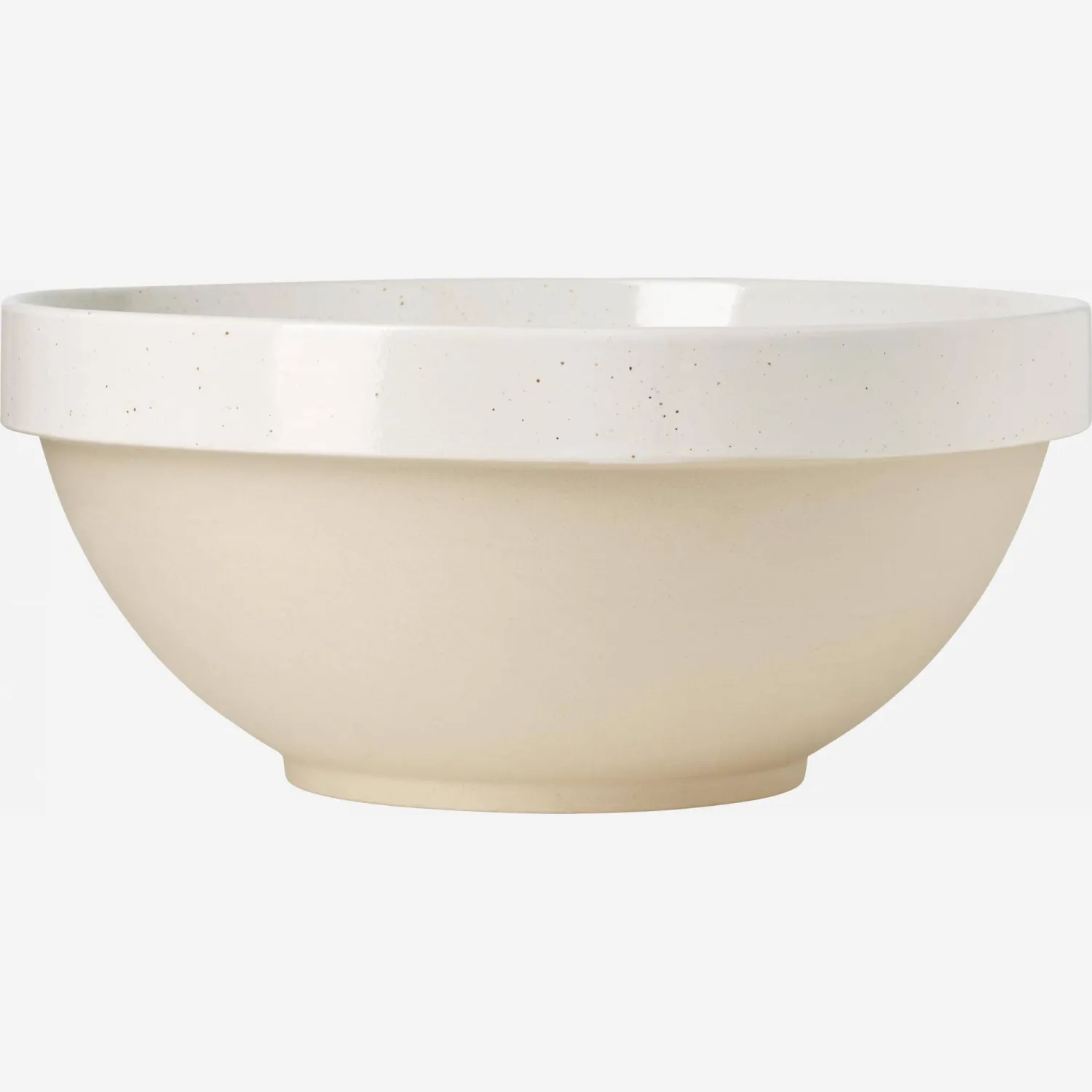 Saladier  en grès - 39 cm - Crème