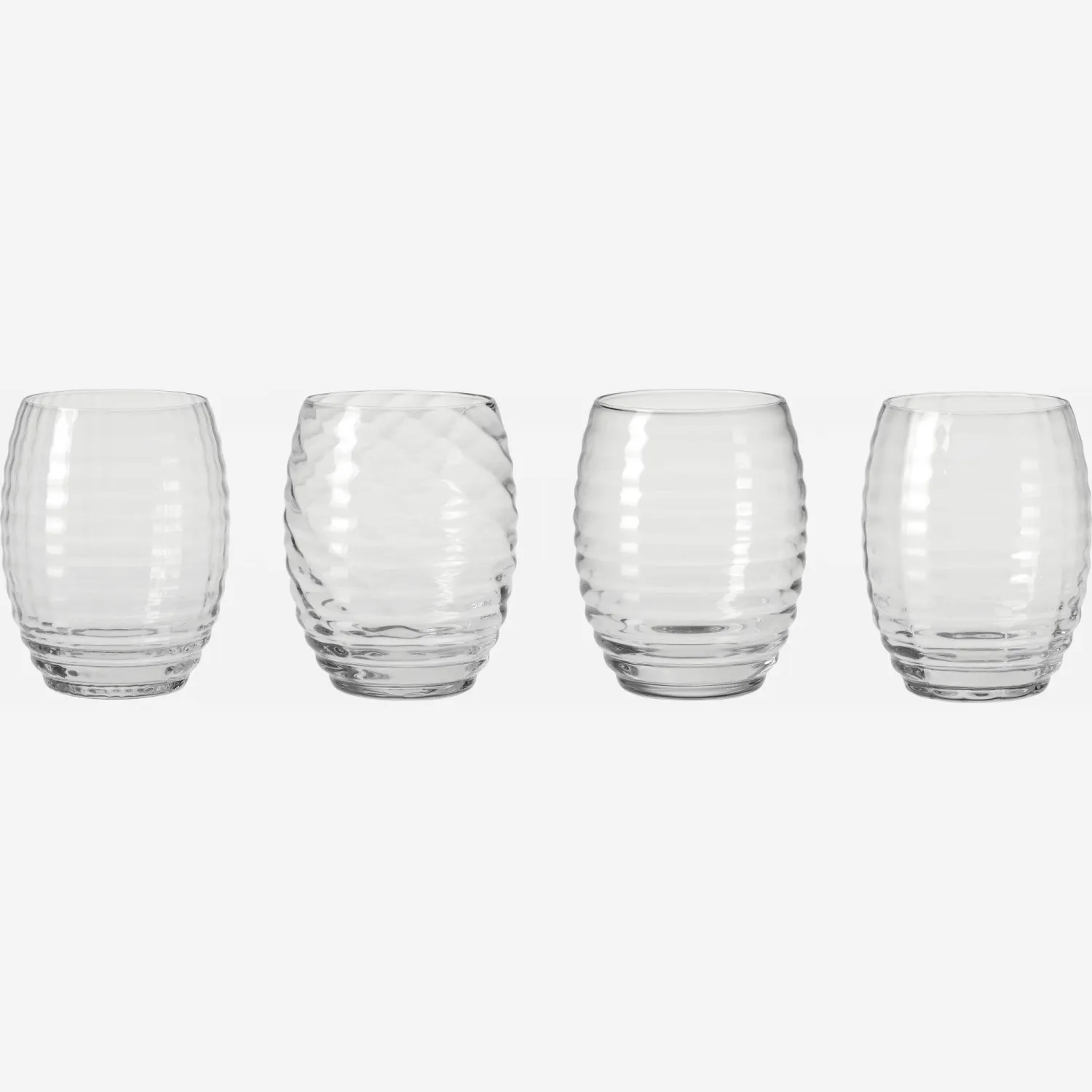Lot de 4 gobelets en verre - 465 ml - Transparent