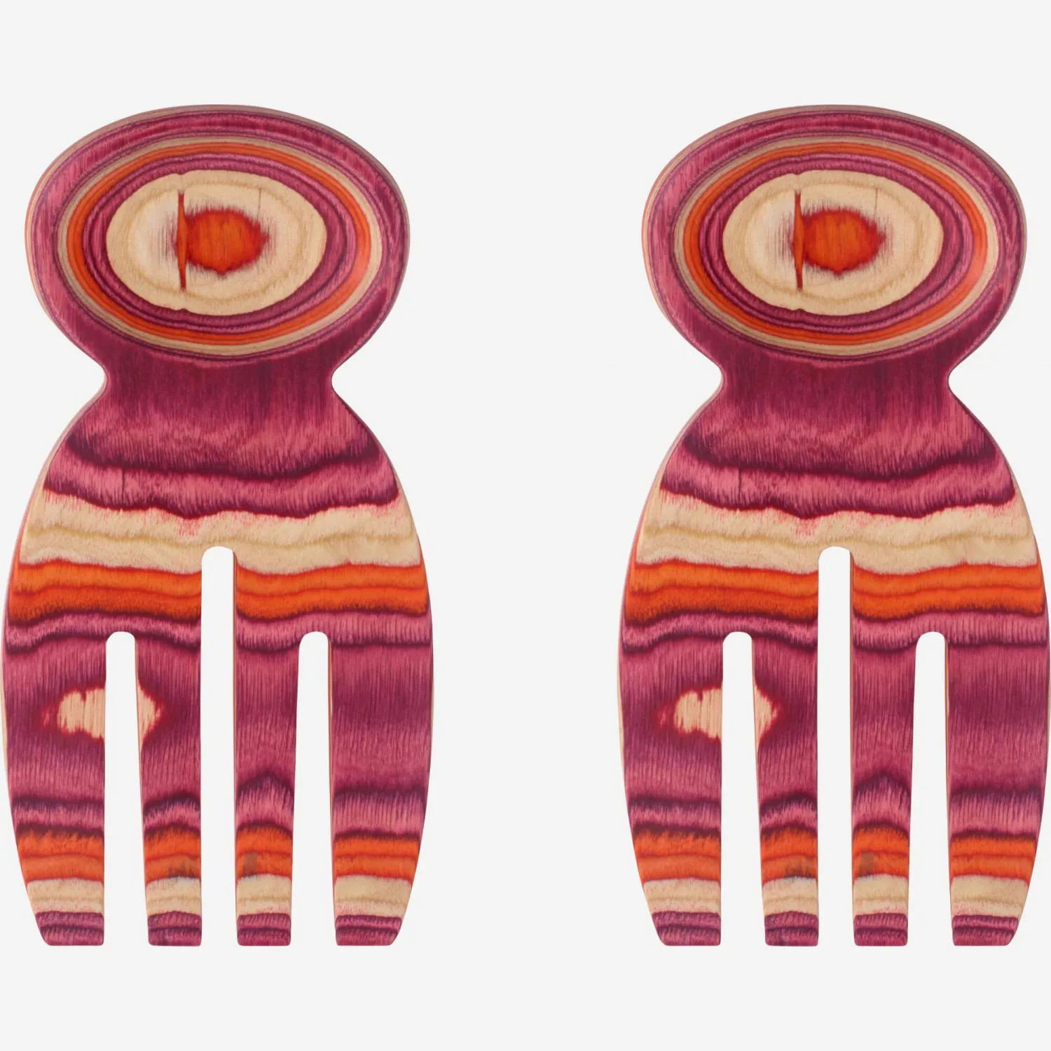 Mains à salade  en bois de pakka - Multicolore