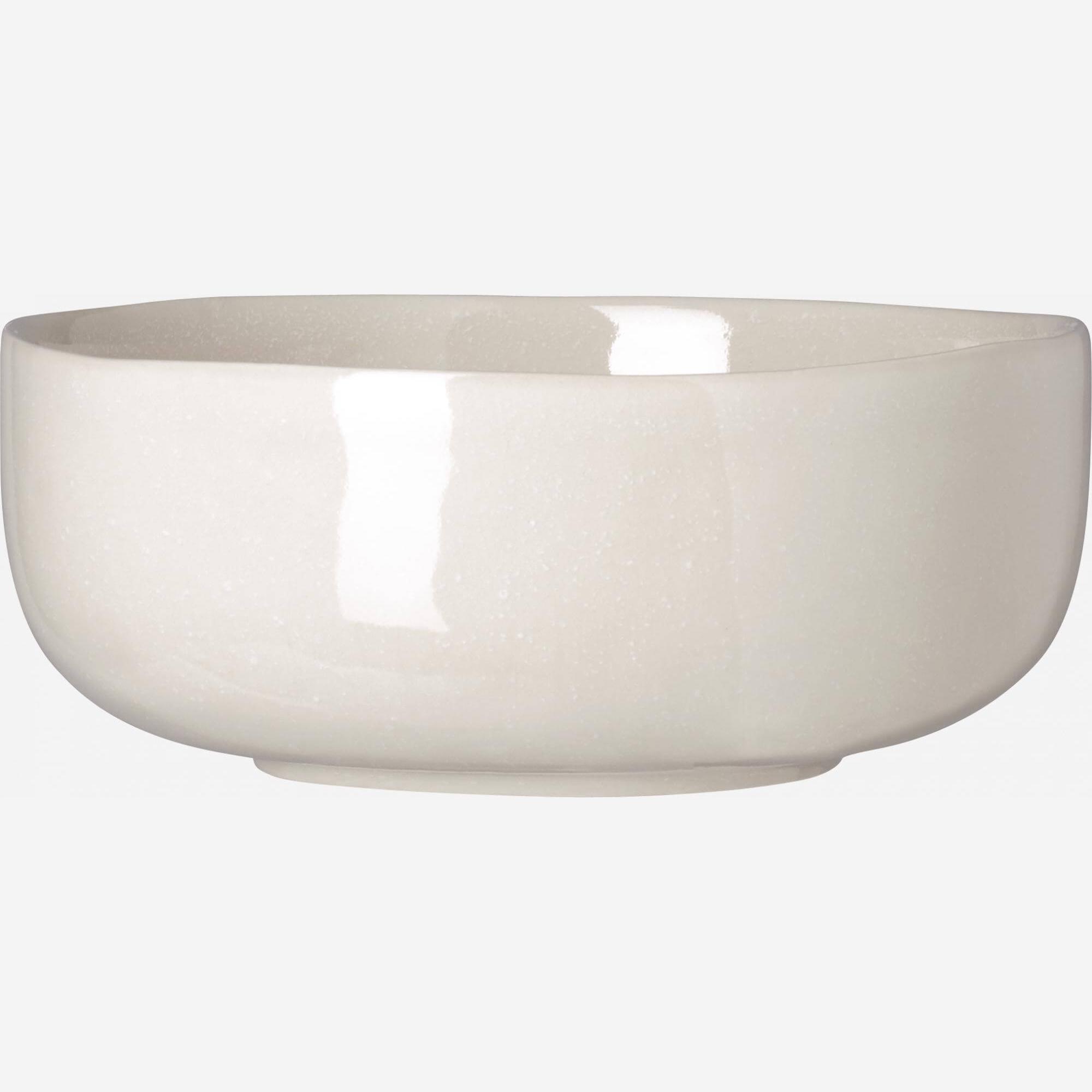 Stoneware bowl - 15.5 cm - Speckled white