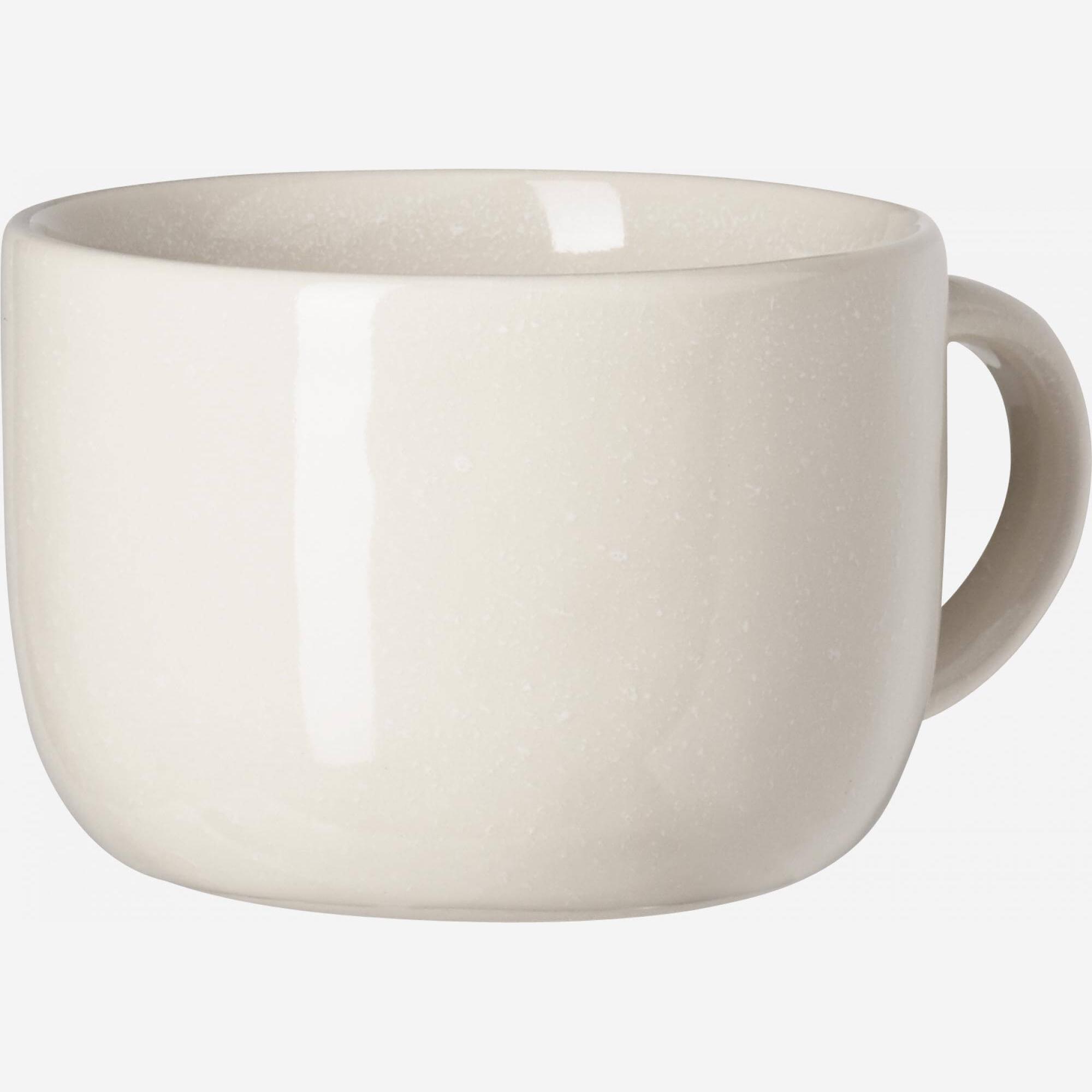 Tasse aus Sandstein - 350 ml - Weiß getupft