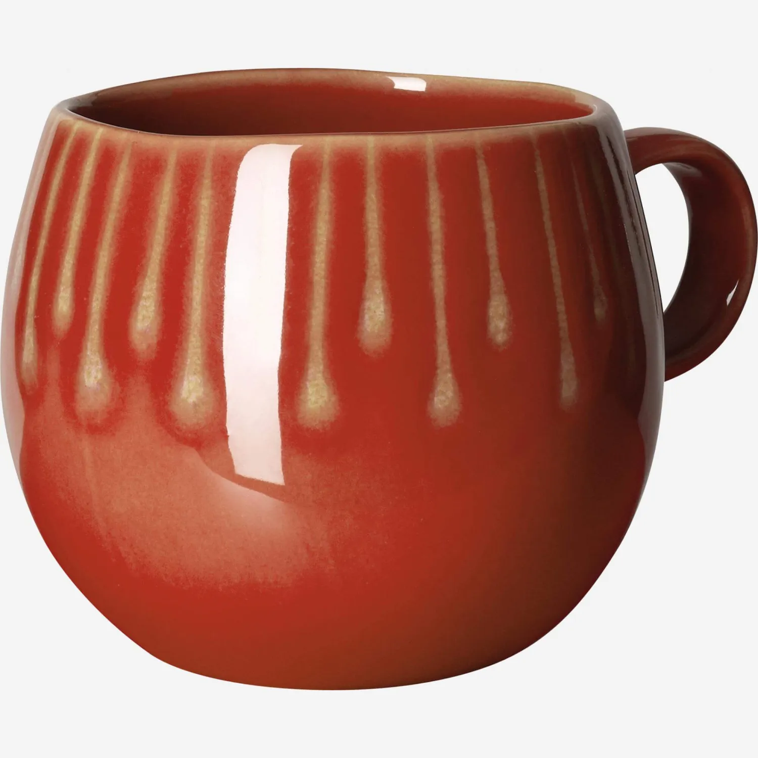 Mug rond en grès - 500 ml - Rouge