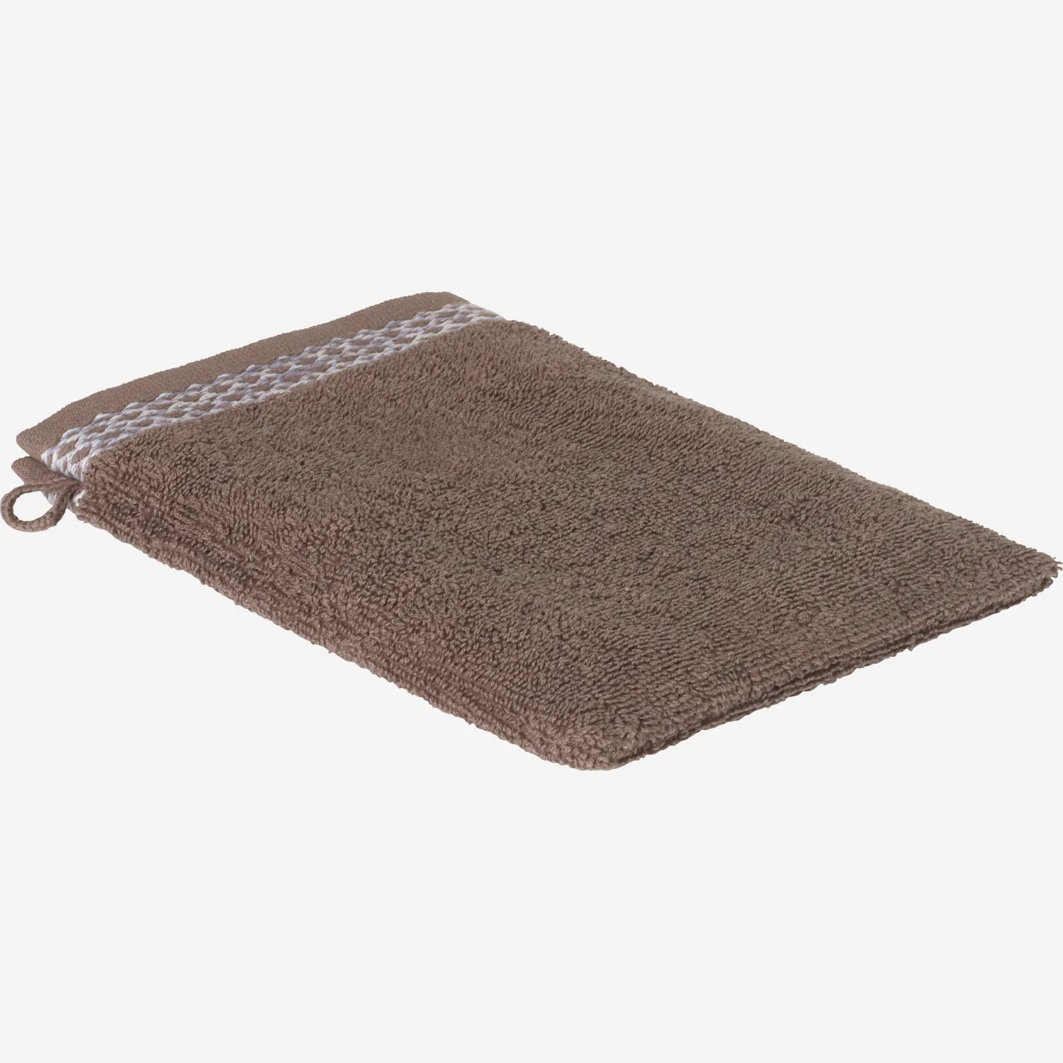 Gant de toilette en coton - Marron 