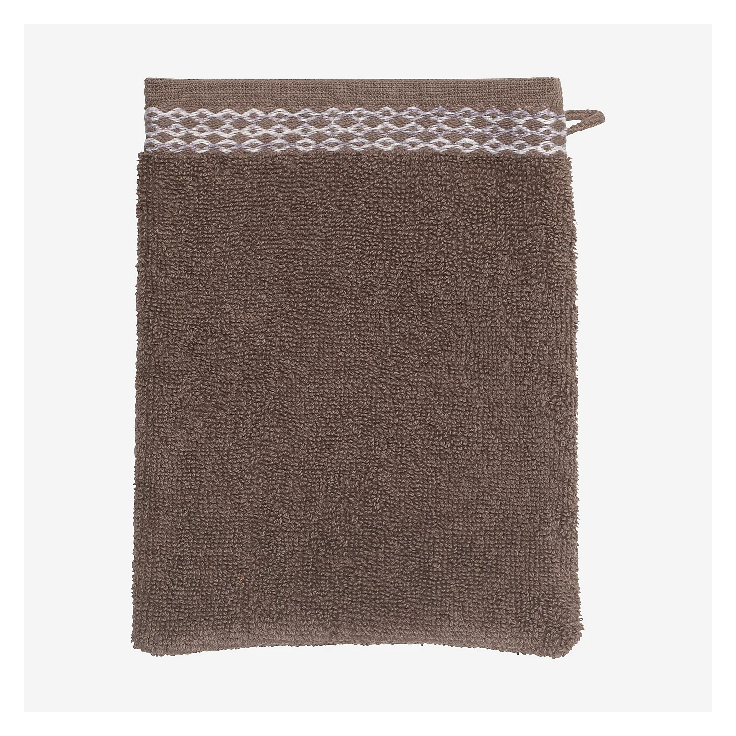 Gant de toilette en coton - Marron  - 1