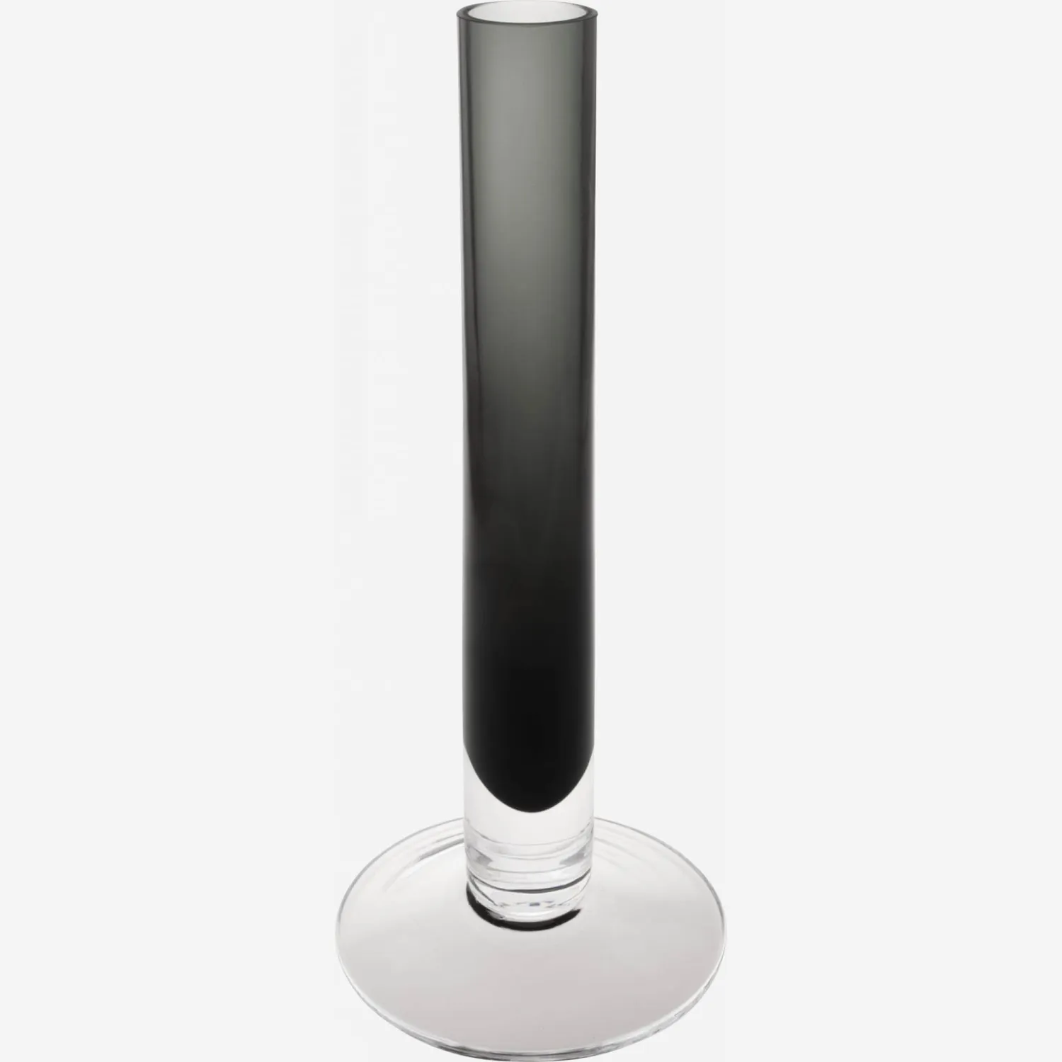 Vase en verre soufflé bouche - 22 cm - Gris