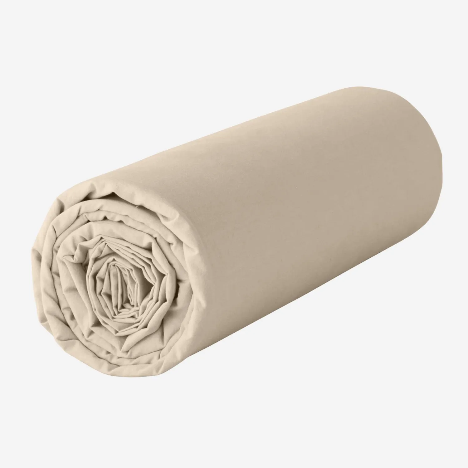 Drap housse en coton - 140 x 200 cm - Beige