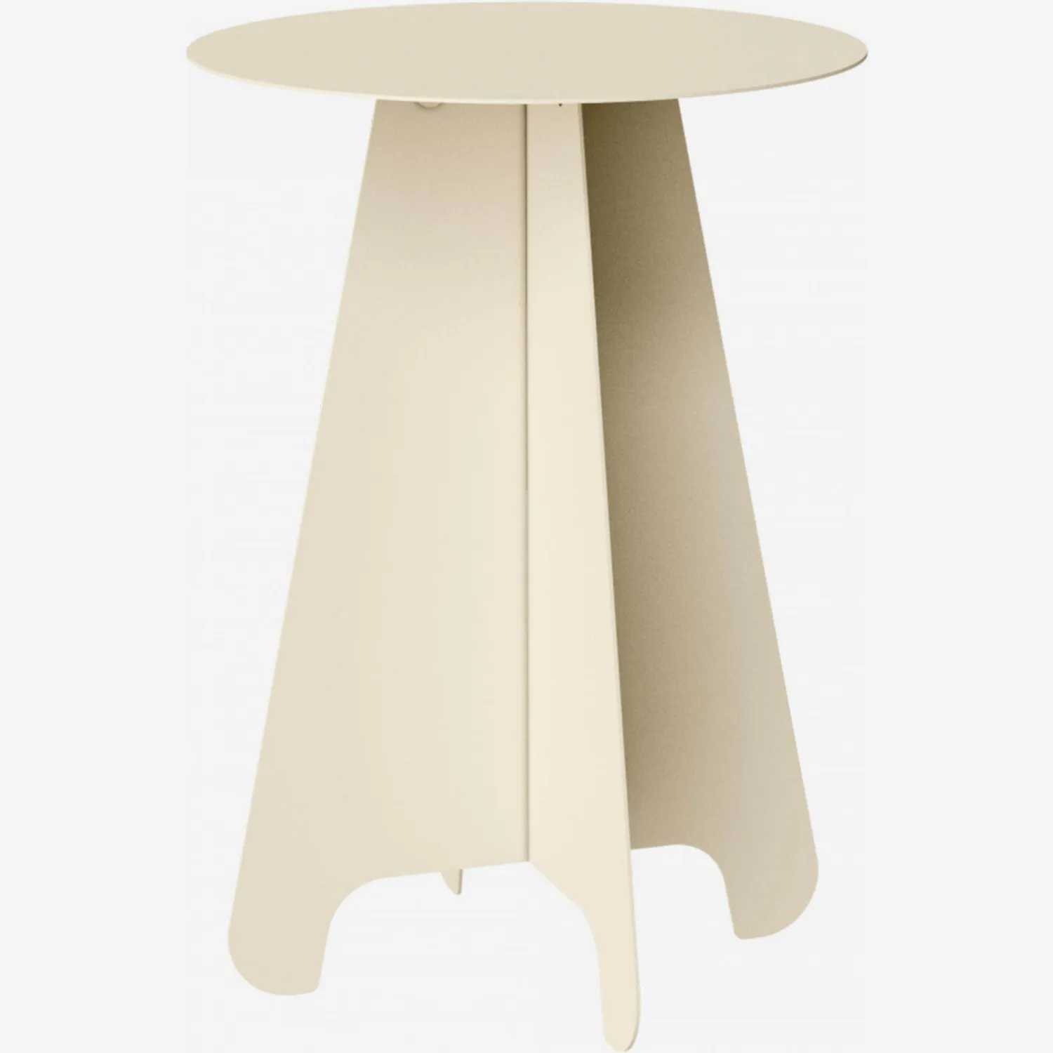 Table d'appoint ronde en métal - Beige clair
