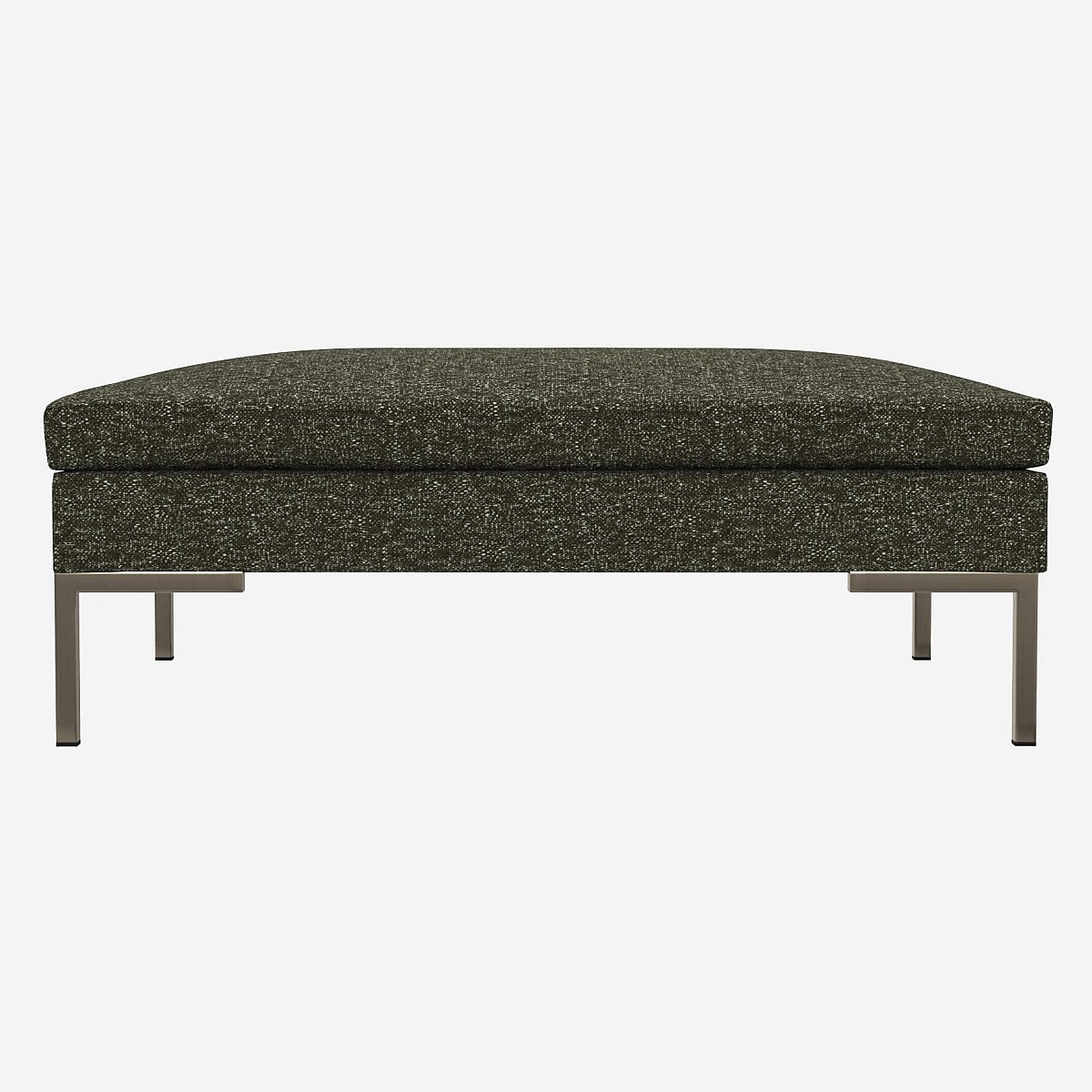 Ottoman Florli Beliani Rectangulaire Vert - Repose-pieds Tissu, 128x55x45 Cm