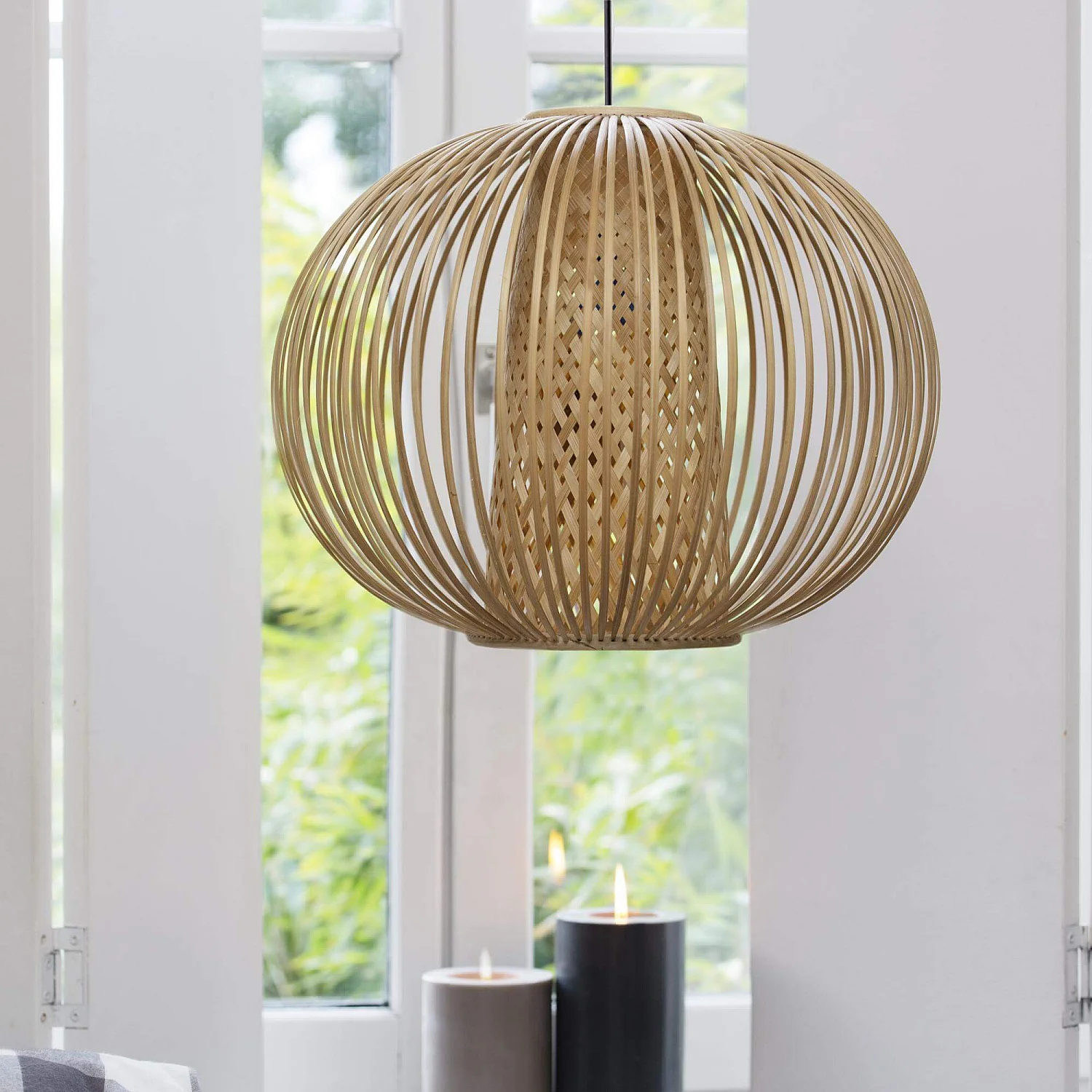 Abat-jour en bambou - 46 cm - Naturel - 4