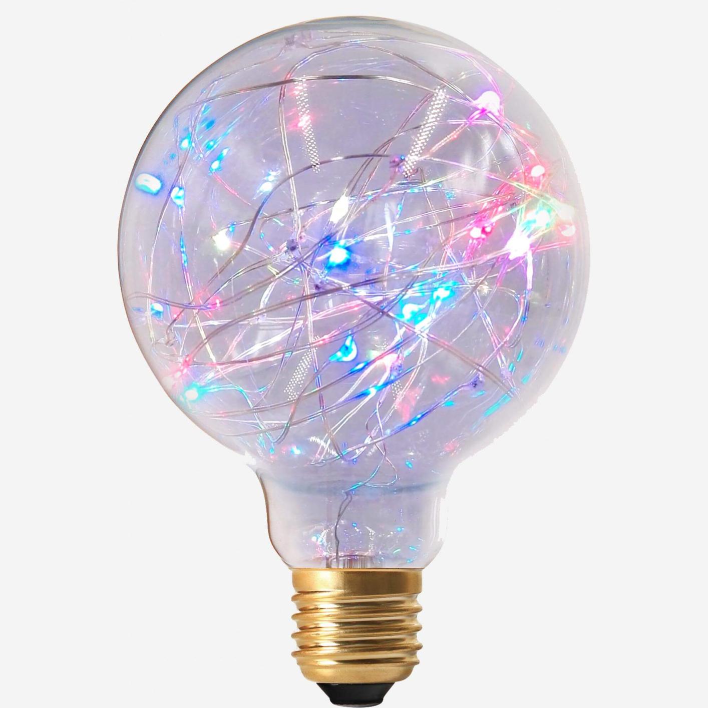 Lampadina decorativa G95 E27 - 1,5W - RGB Clear