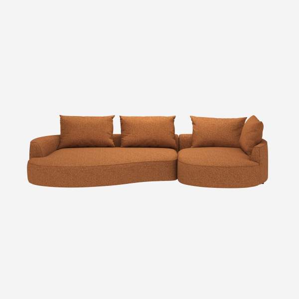 Canapé d'angle droit de forme organique en tissu Lucca - Marron noisette 
