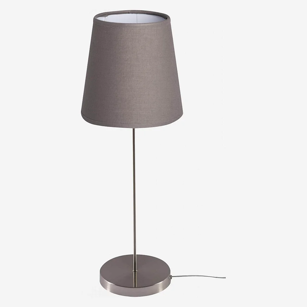 Abat-jour fuselé en coton - 14 cm - Gris - 4