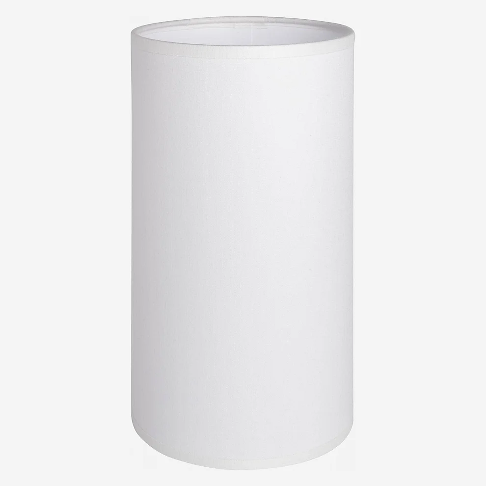 Abat-jour en coton - 12 x 22,5 cm - Blanc - 1