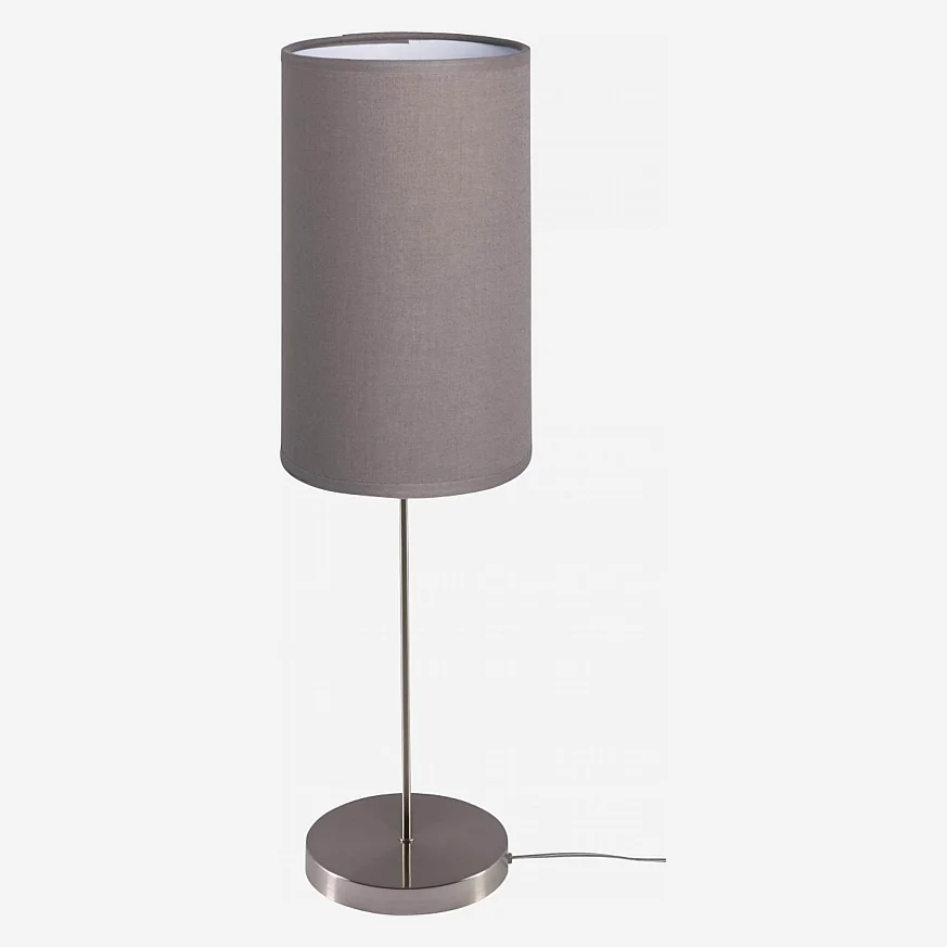 Abajur em algodão - 12 x 22,5 cm - Cinza - 4