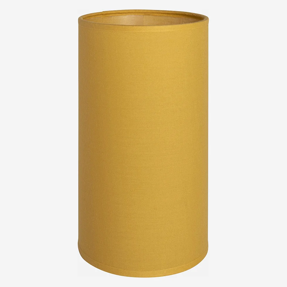 Abat-jour en coton - 12 x 22,5 cm - Jaune moutarde - 1