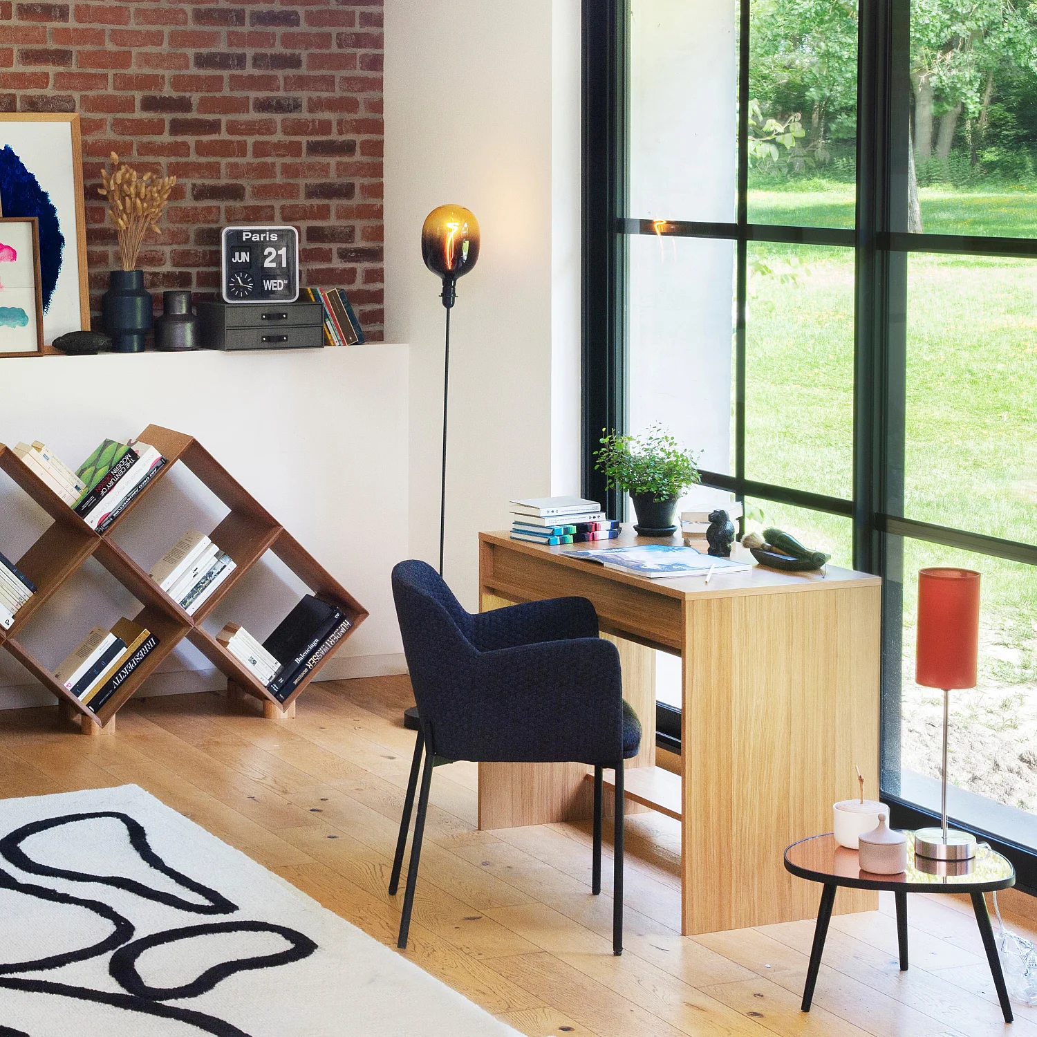 Paralume in lino - 12 x 22,5 cm - Blu - 5