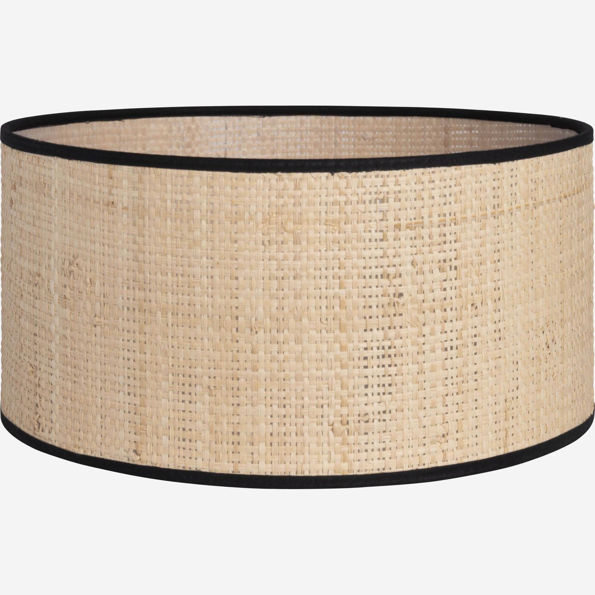 Raffia lampshade - 40 x 18 cm - Black