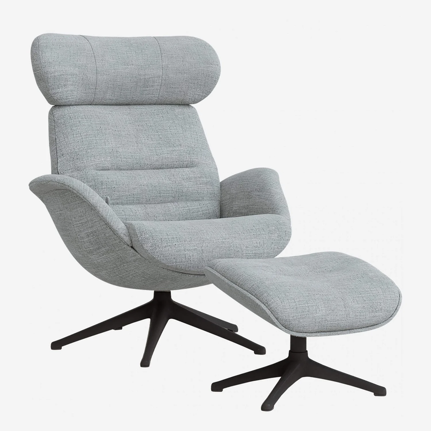 Fauteuil en tissu - Bleu - 2