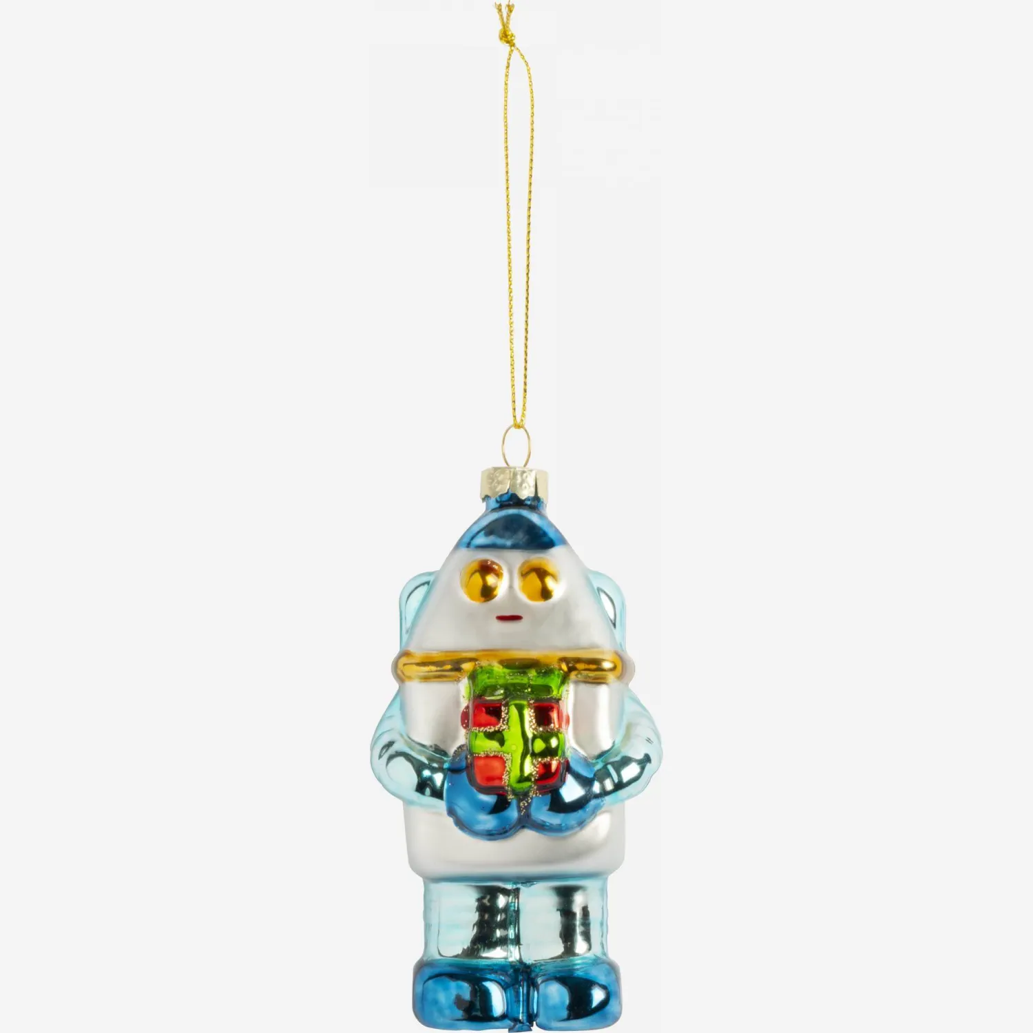 Décoration de Noël - Robot à accrocher en verre - 9,9 cm - Multicolore