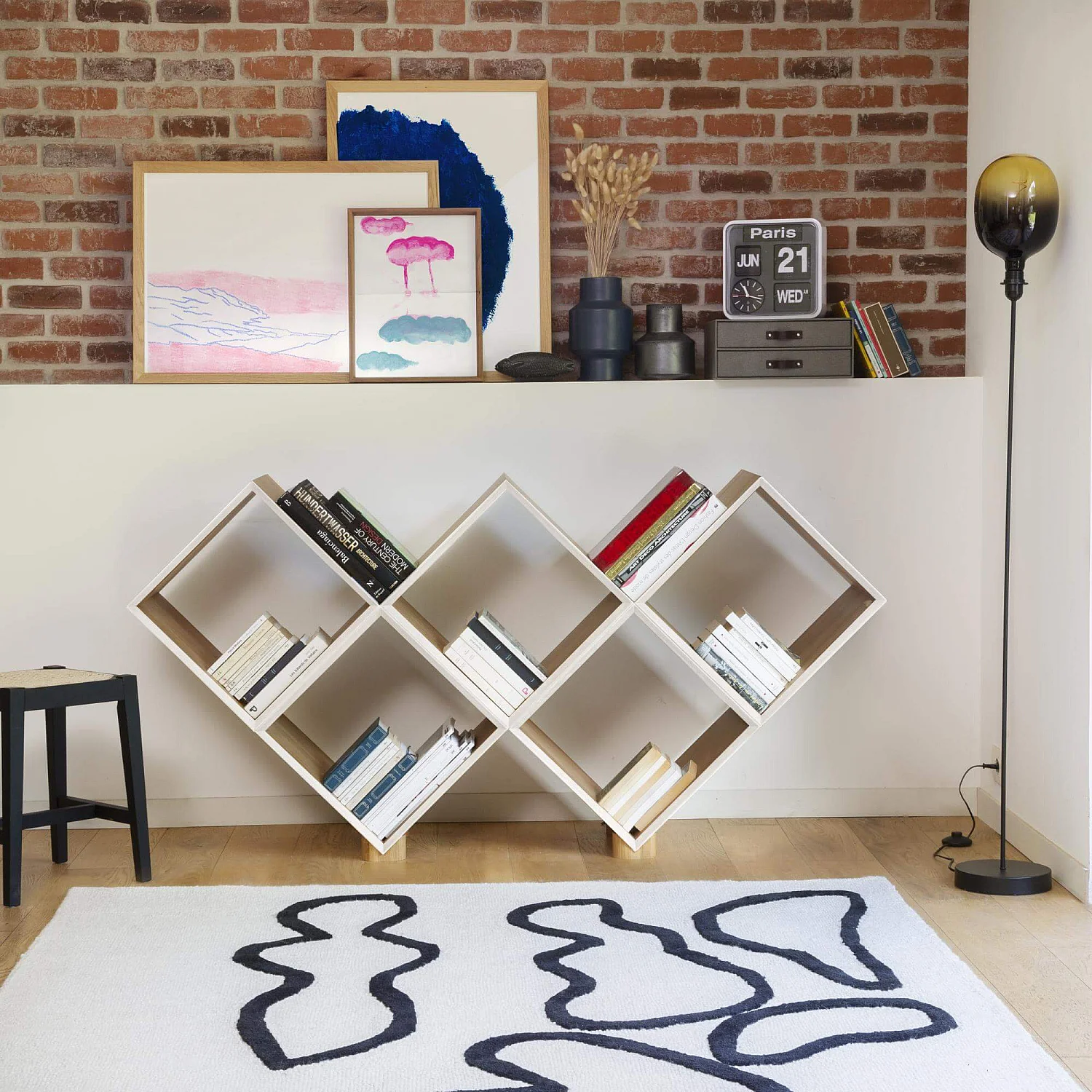 Etagère 5 cubes en bois - Naturel – Design by Dominique David - 1