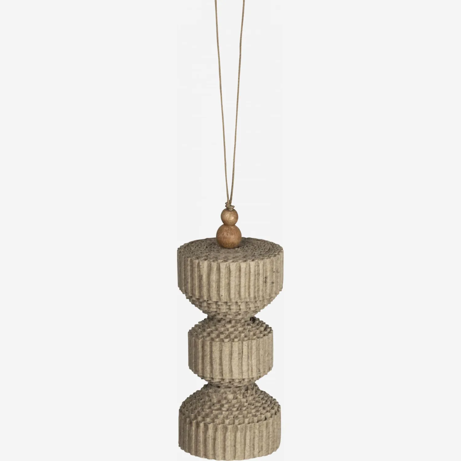 Weihnachtsdekoration - Gehänge aus Wellpappe - 7,5 cm Naturfarben 