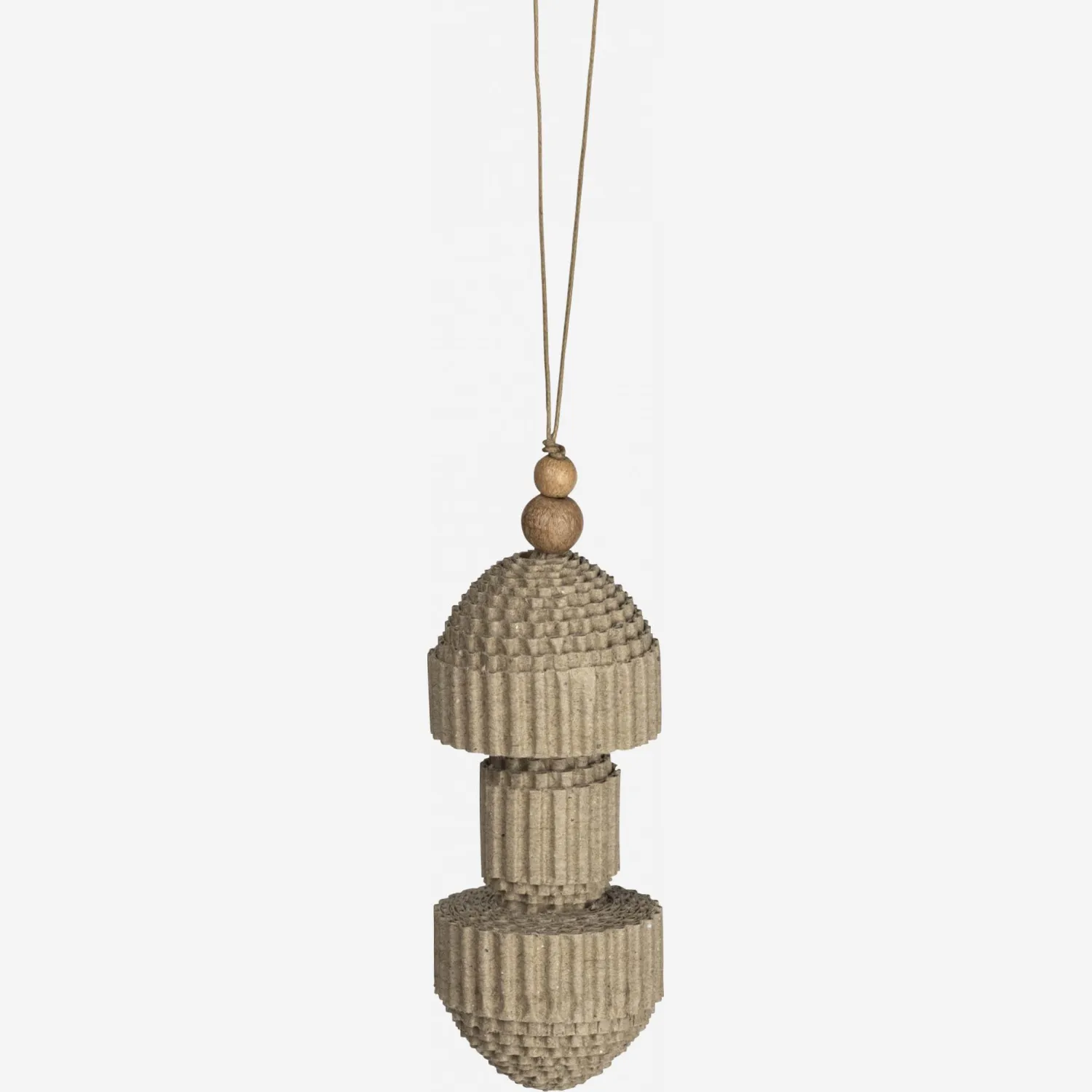 Décoration de Noël - Suspension en papier ondulé - 8,5 cm - Naturel 